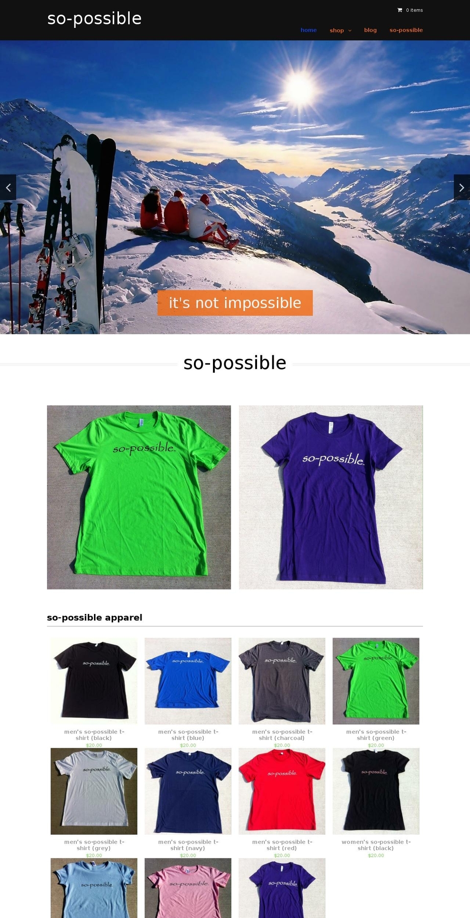 limitless Shopify theme site example so-possible.com