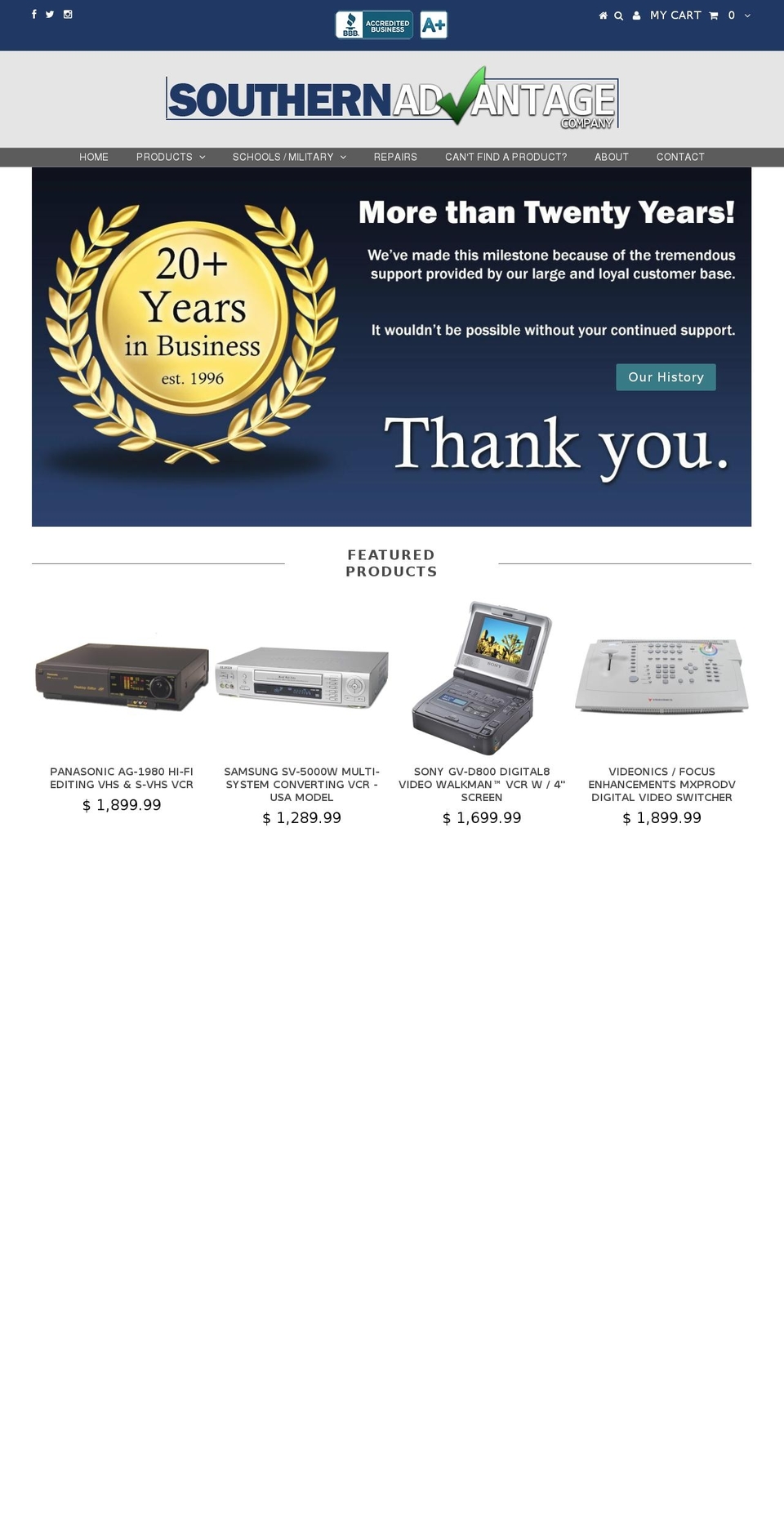 soadv.com — Shopify storefront screenshot