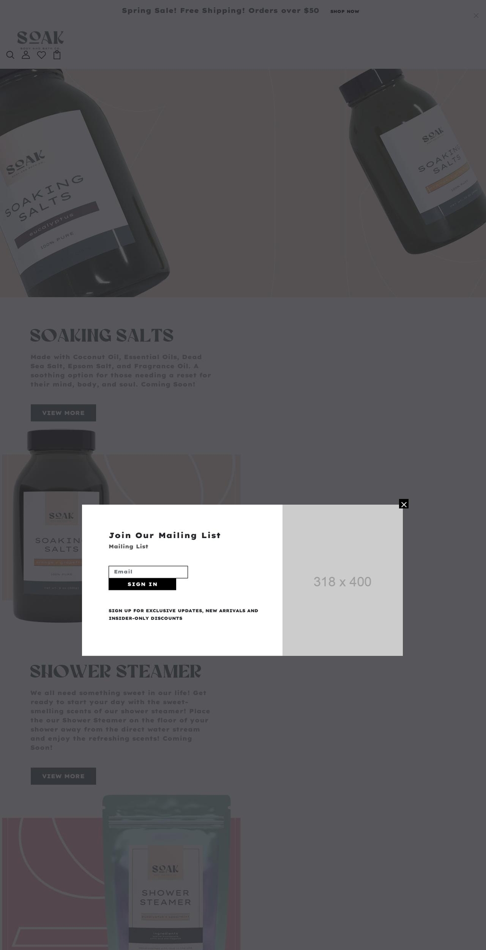 soakbodyandbath.com shopify website screenshot