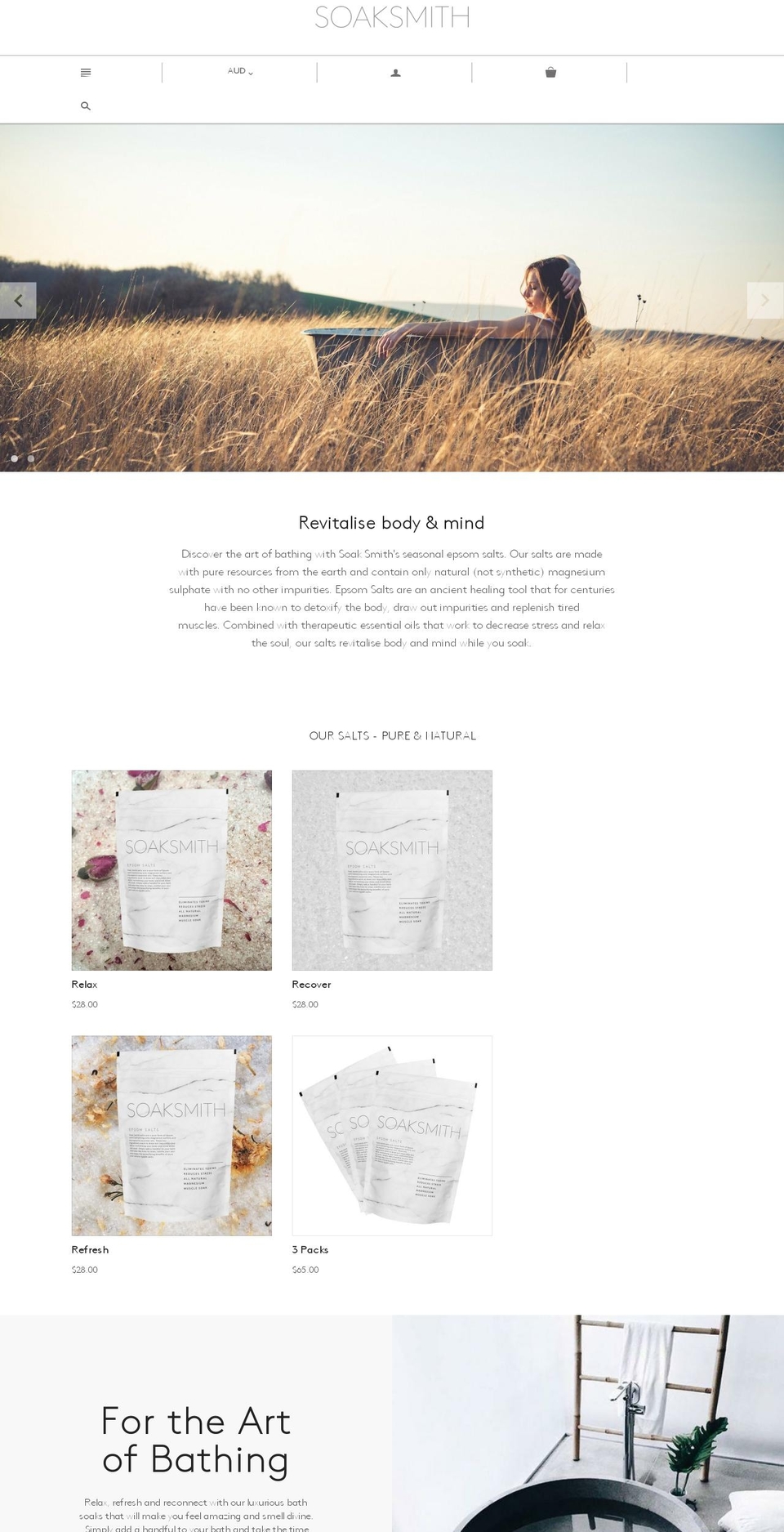 soaksmith.com — Shopify storefront screenshot