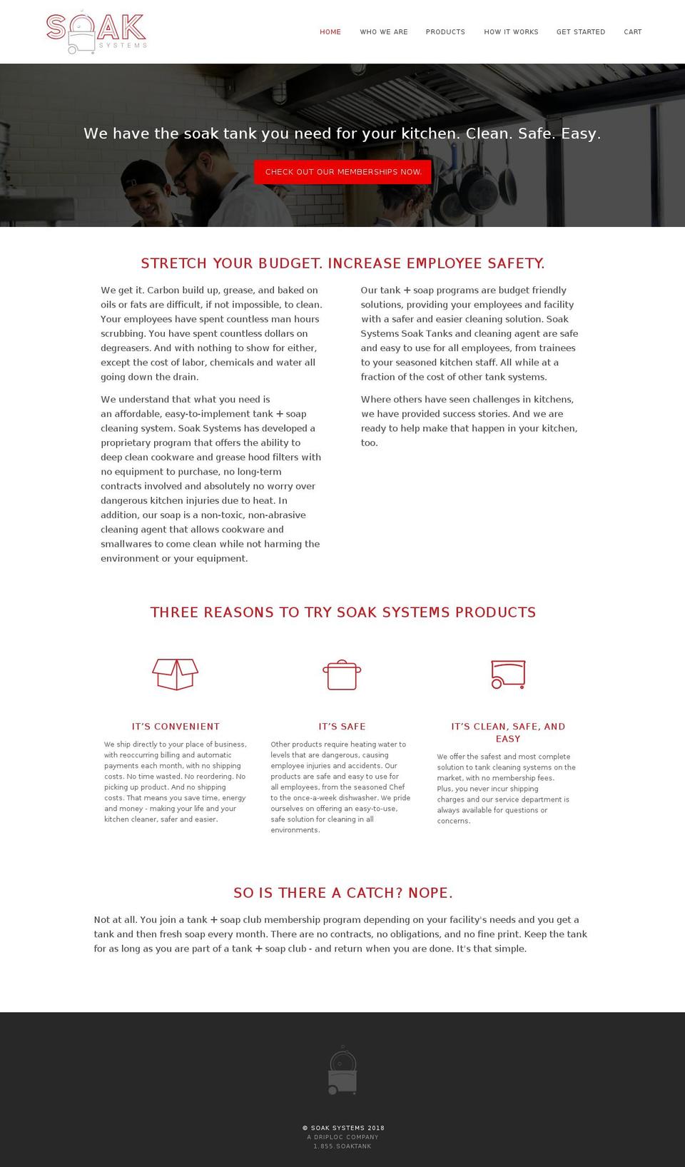 soaksystems.com shopify website screenshot