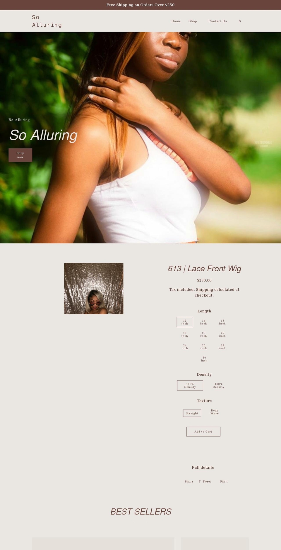 soalluringco.com shopify website screenshot