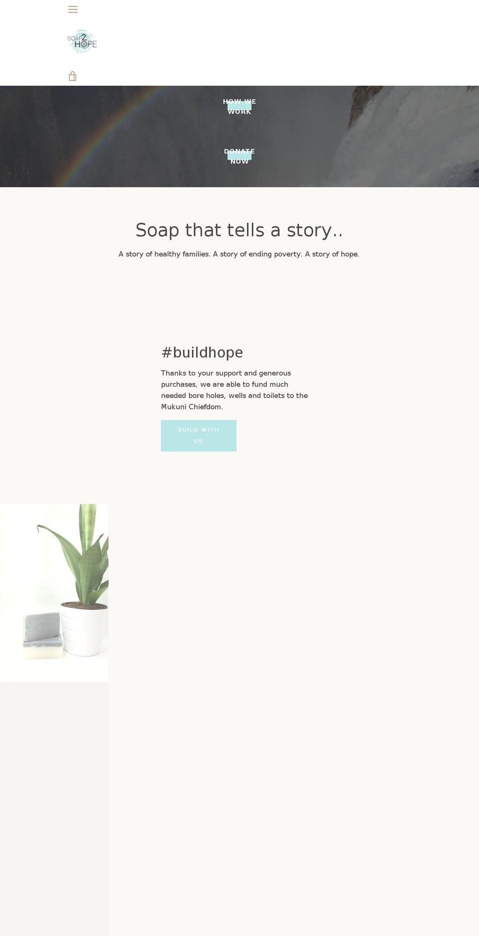 soap2hope.com shopify website screenshot