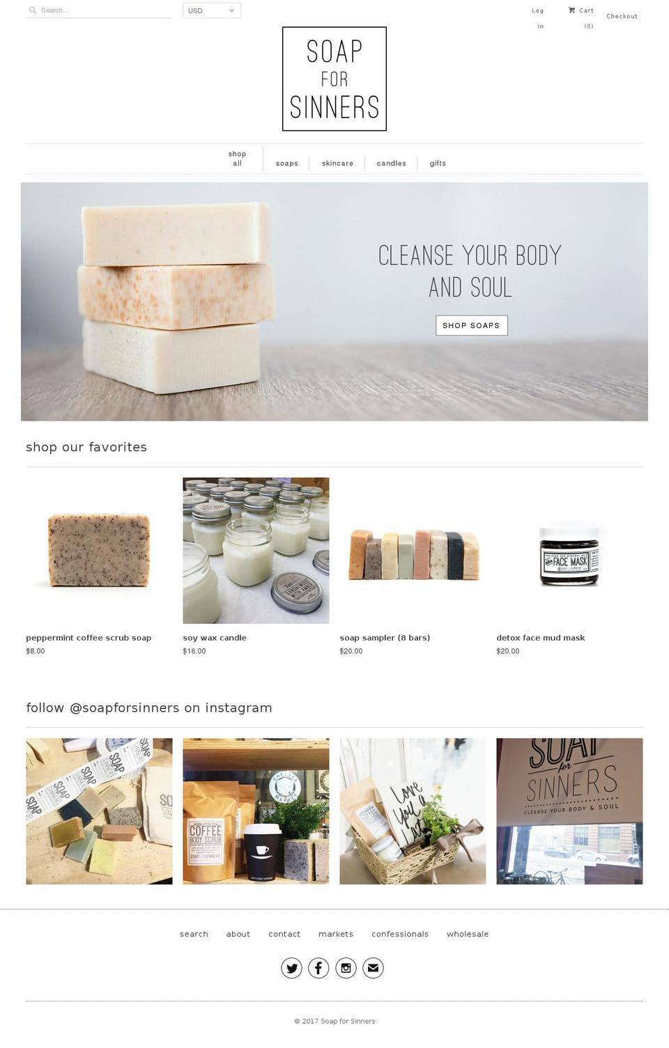soap4sinners.com shopify website screenshot