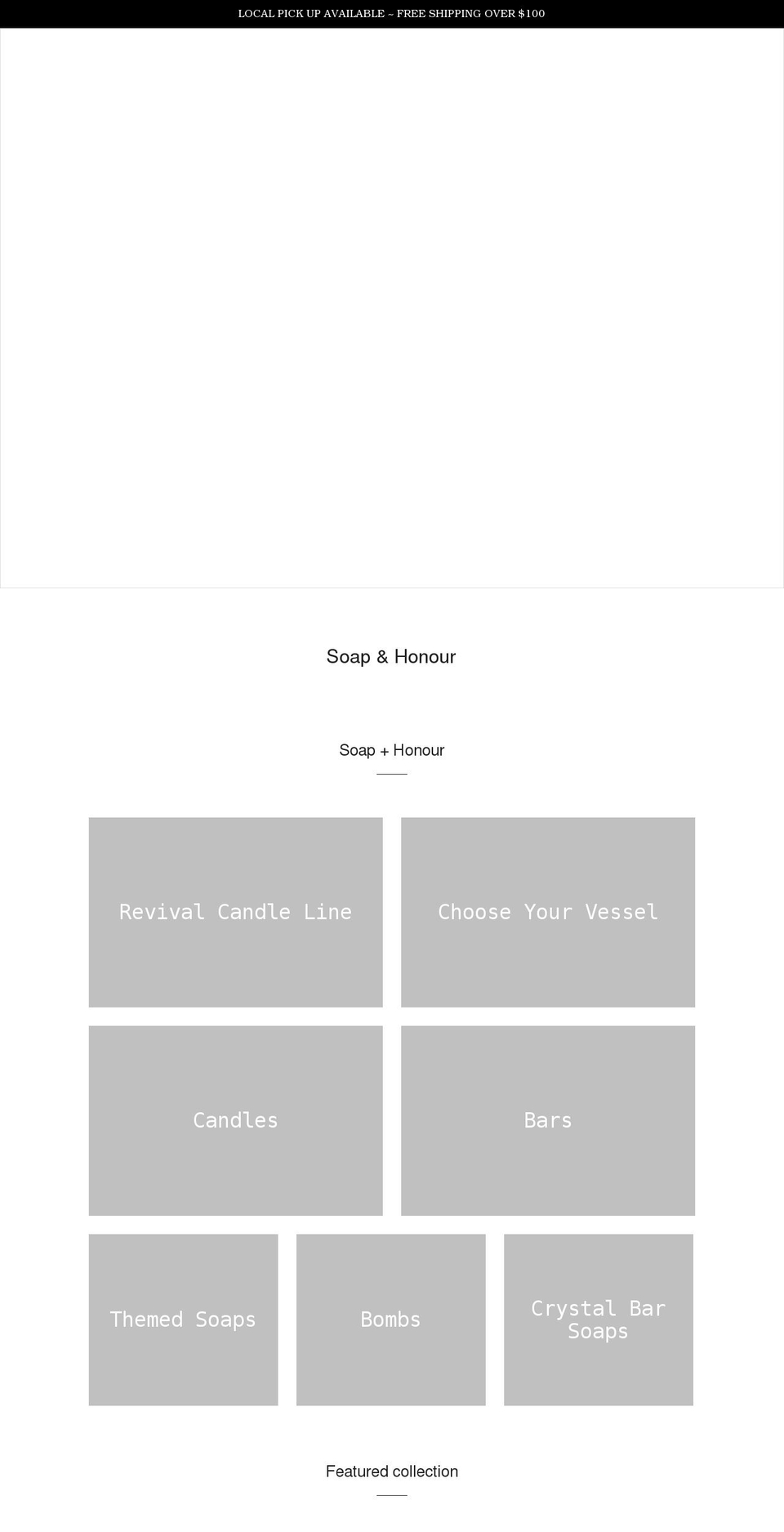 soapandhonour.com shopify website screenshot