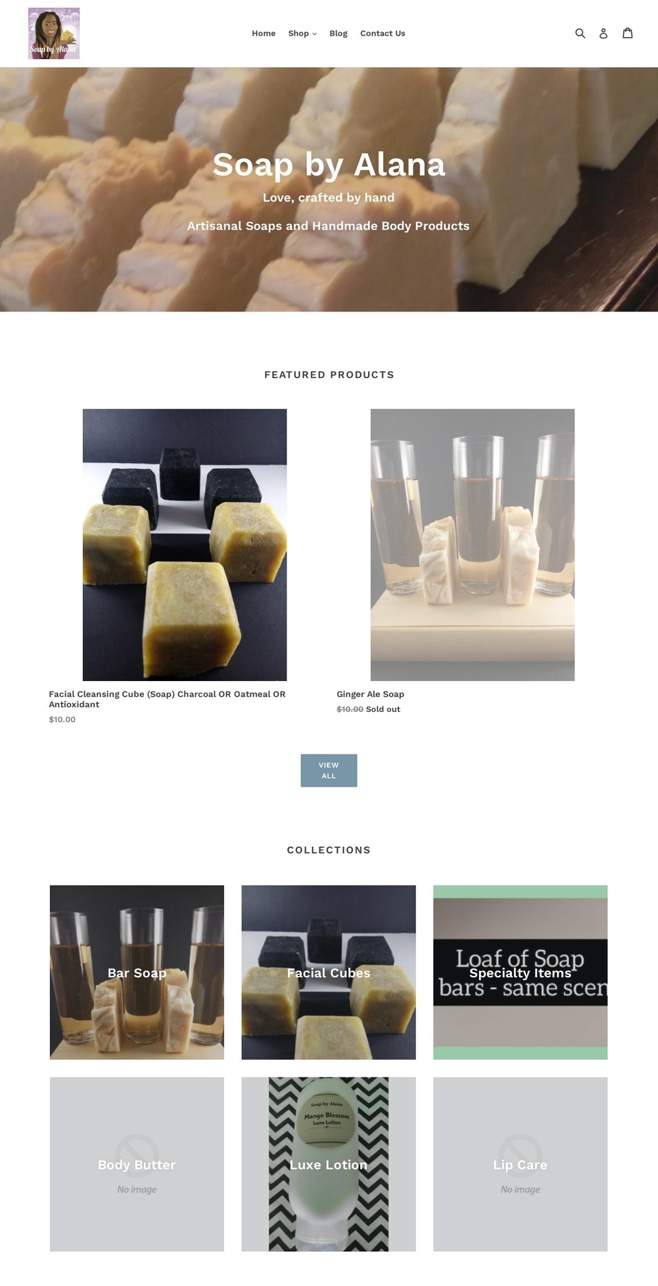 soapbyalana.com — Shopify storefront screenshot