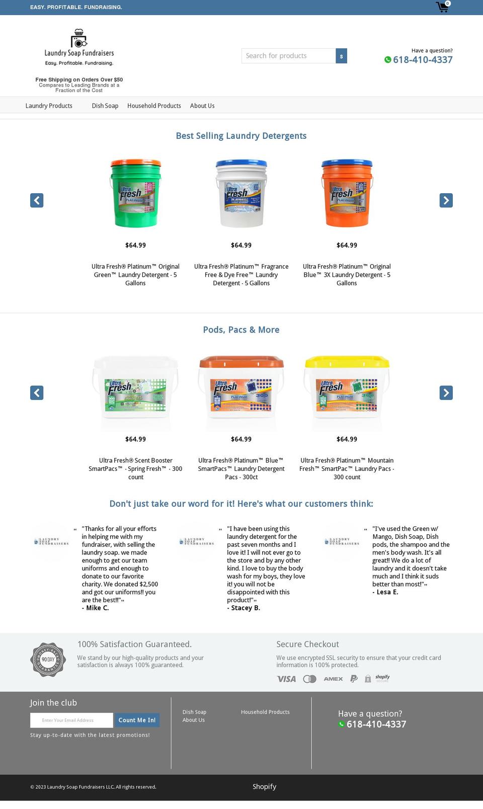 soapfundraising.com shopify website screenshot