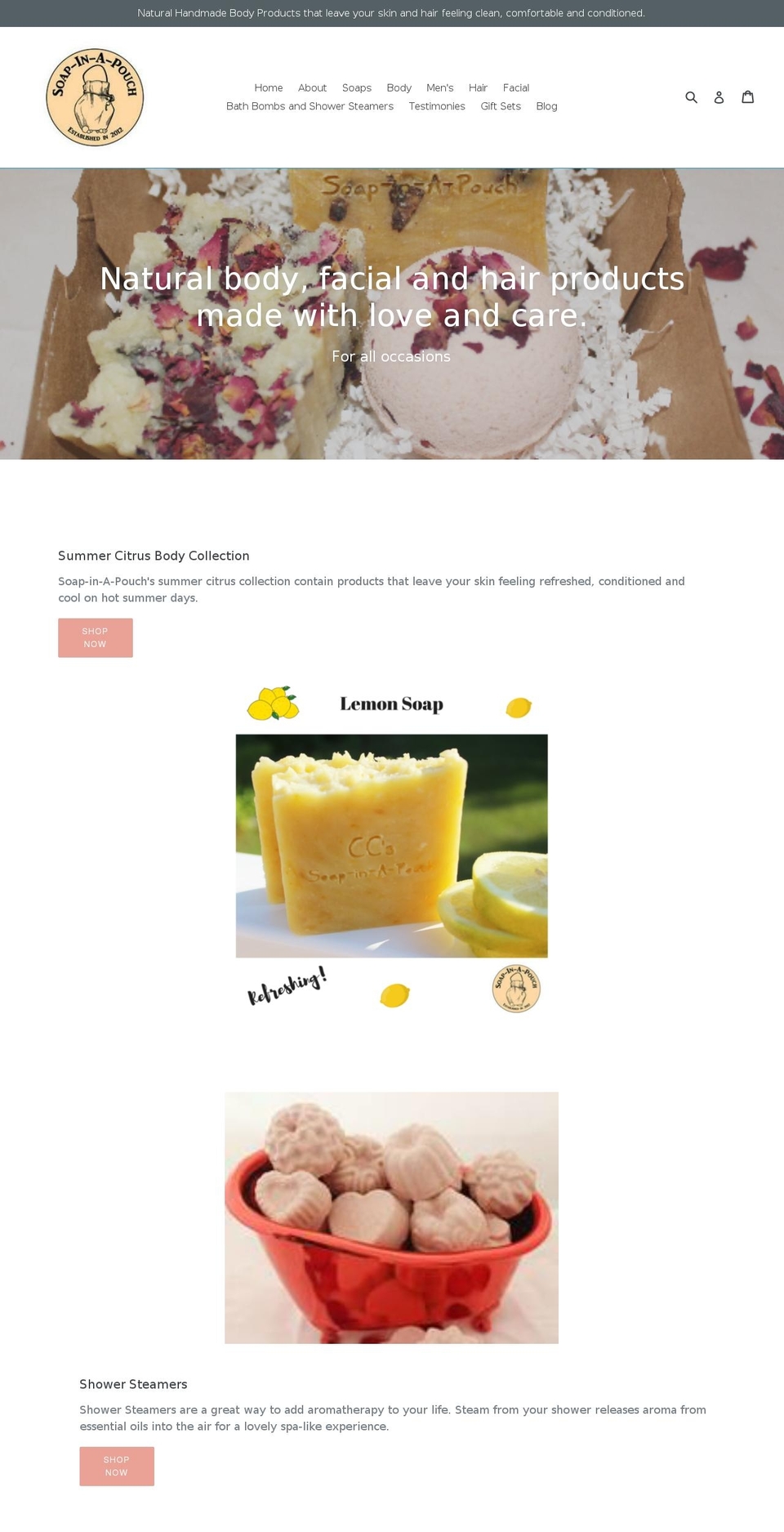soapinapouch.com — Shopify storefront screenshot