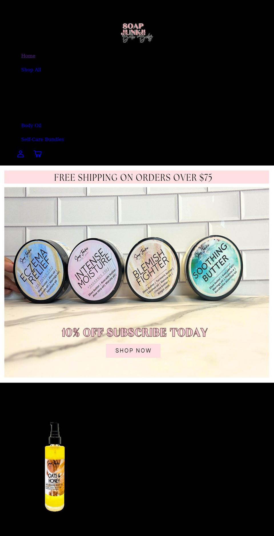 soapjunkii.com shopify website screenshot