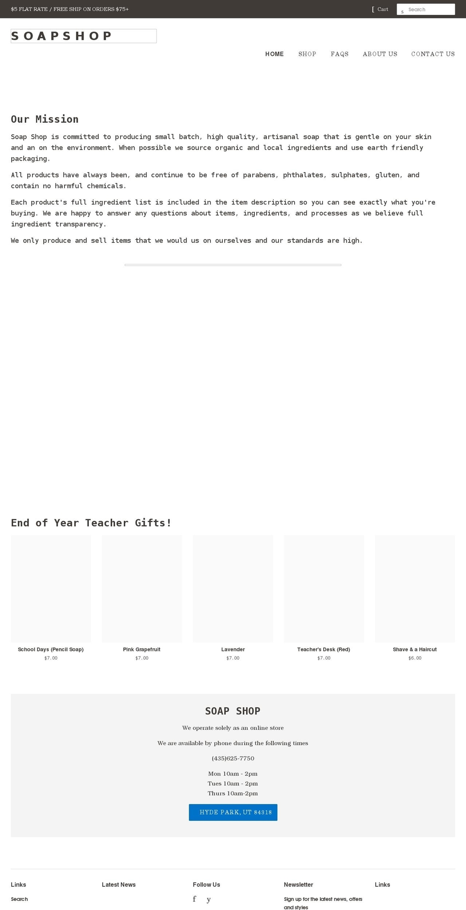 soapshop.com shopify website screenshot