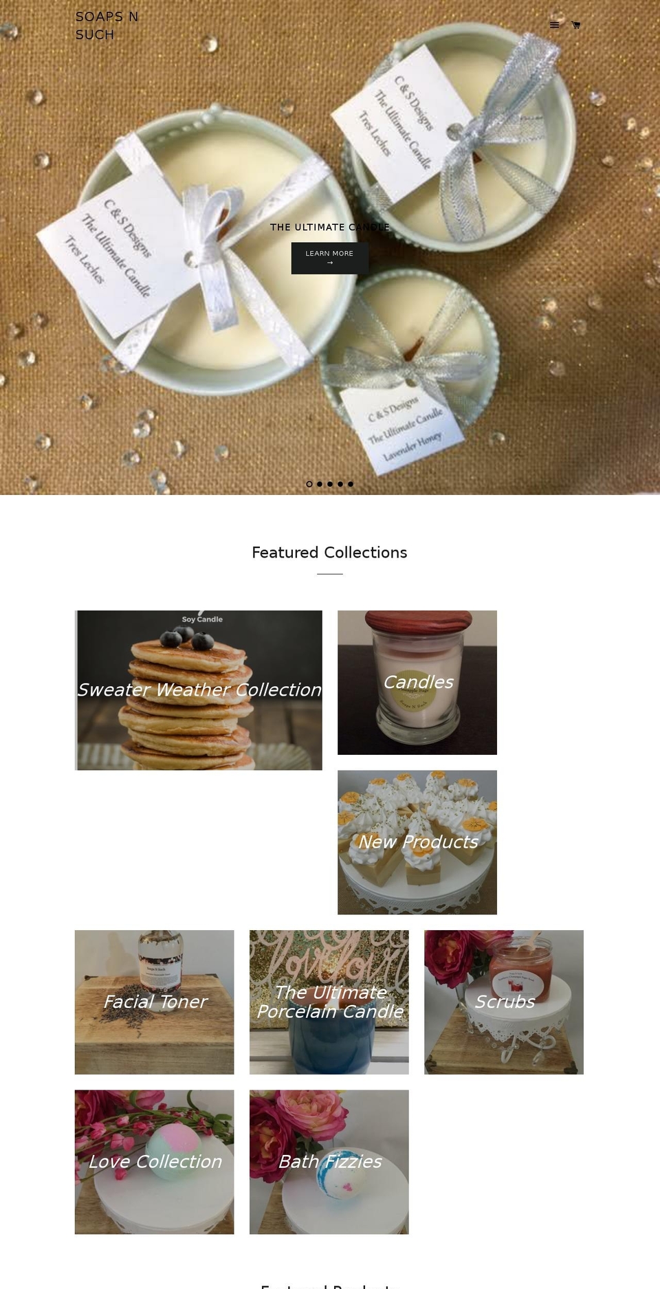 soapsnsuchllc.com — Shopify storefront screenshot