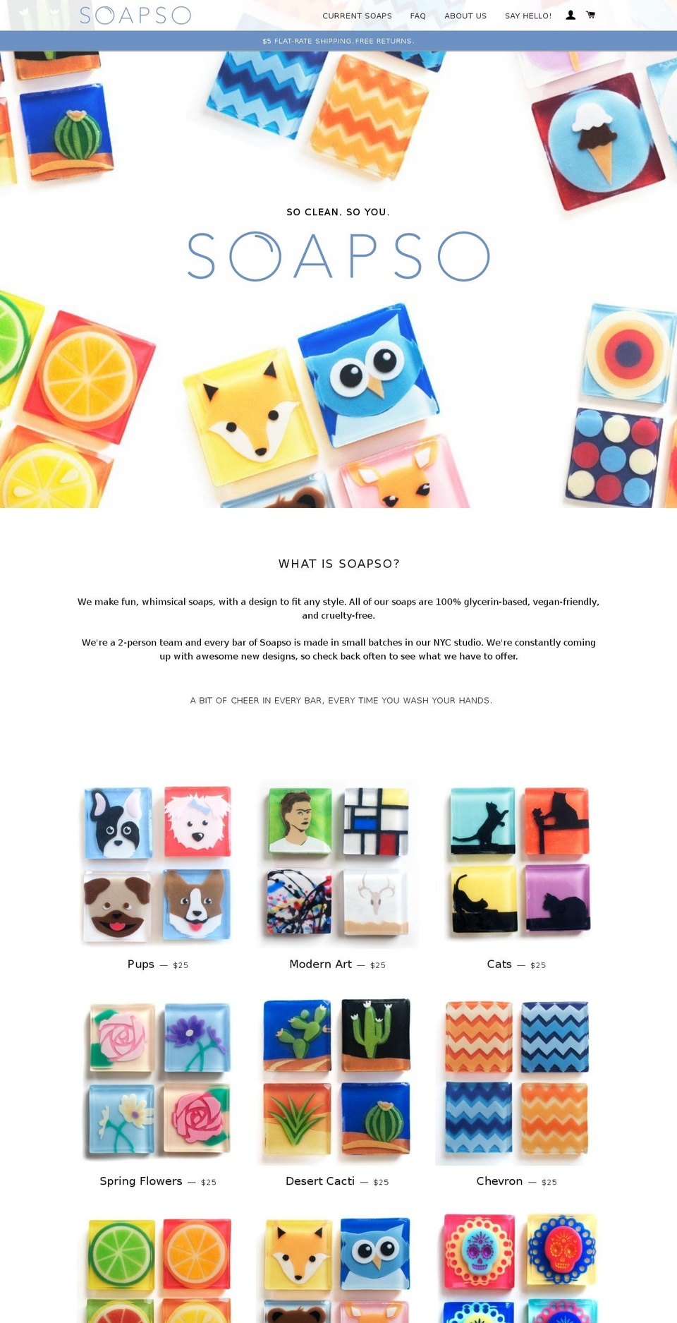 soapso.com shopify website screenshot