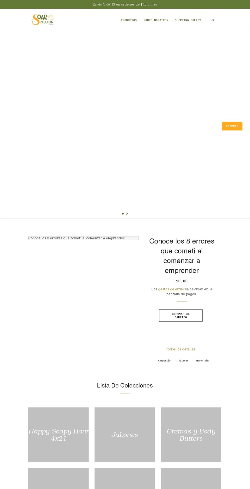 soapspassion.com shopify website screenshot