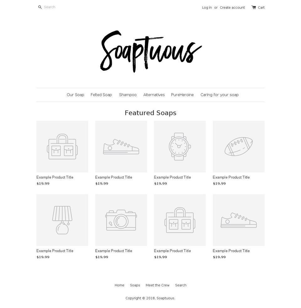 soaptuous.com shopify website screenshot
