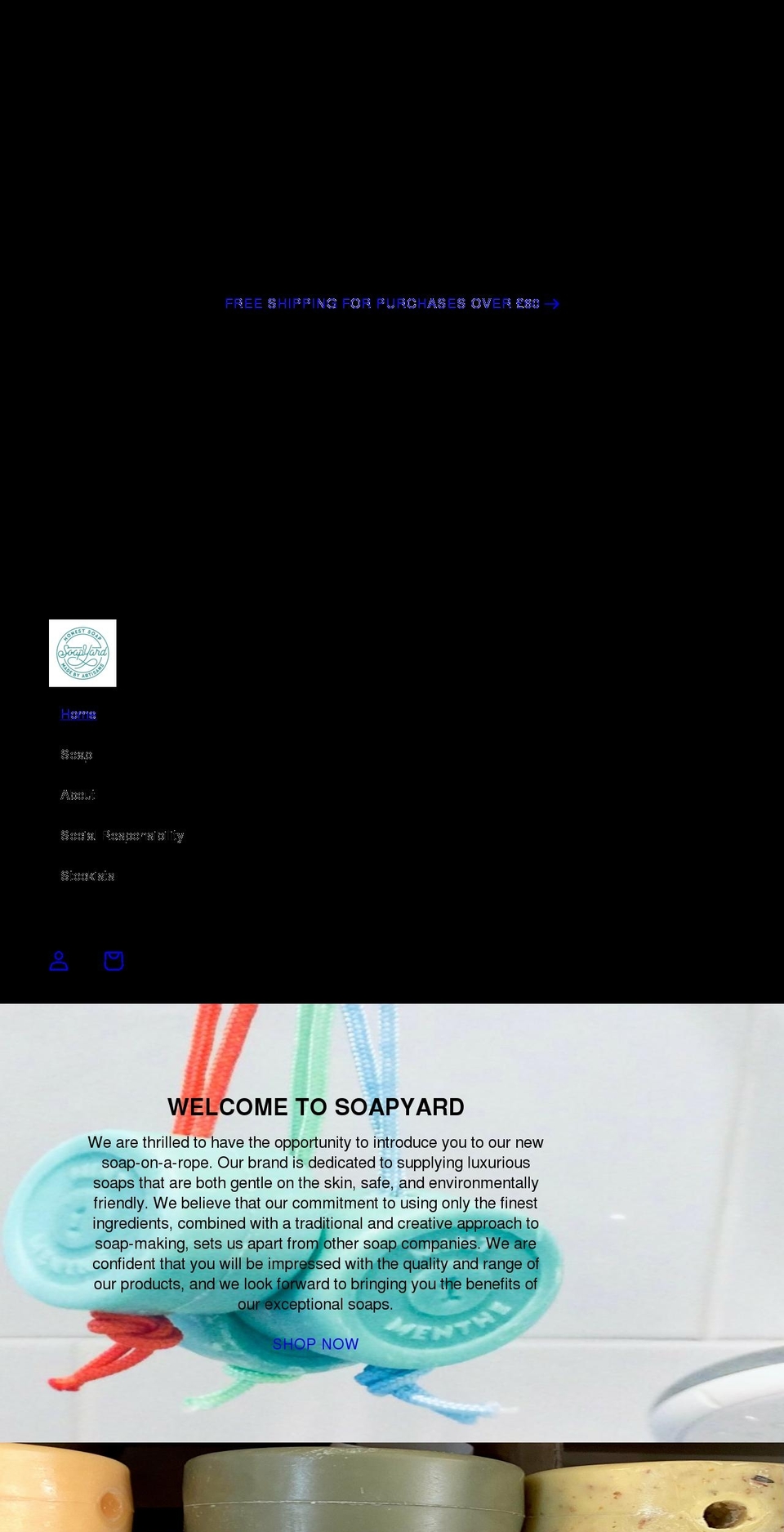 soapyard.com shopify website screenshot