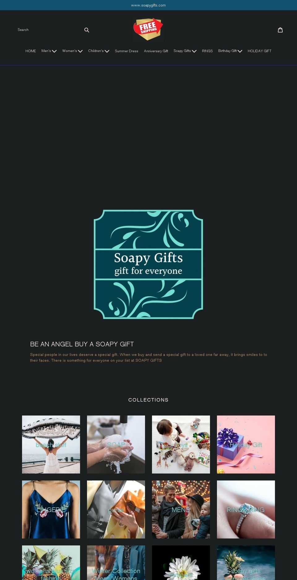 soapygifts.com — Shopify storefront screenshot