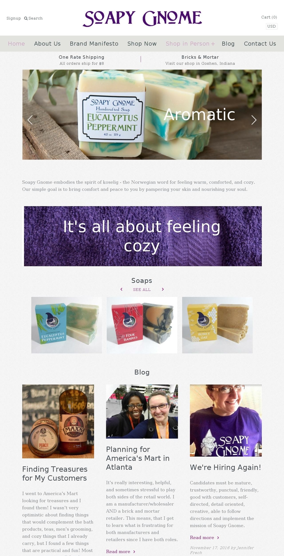 soapygnome.com shopify website screenshot