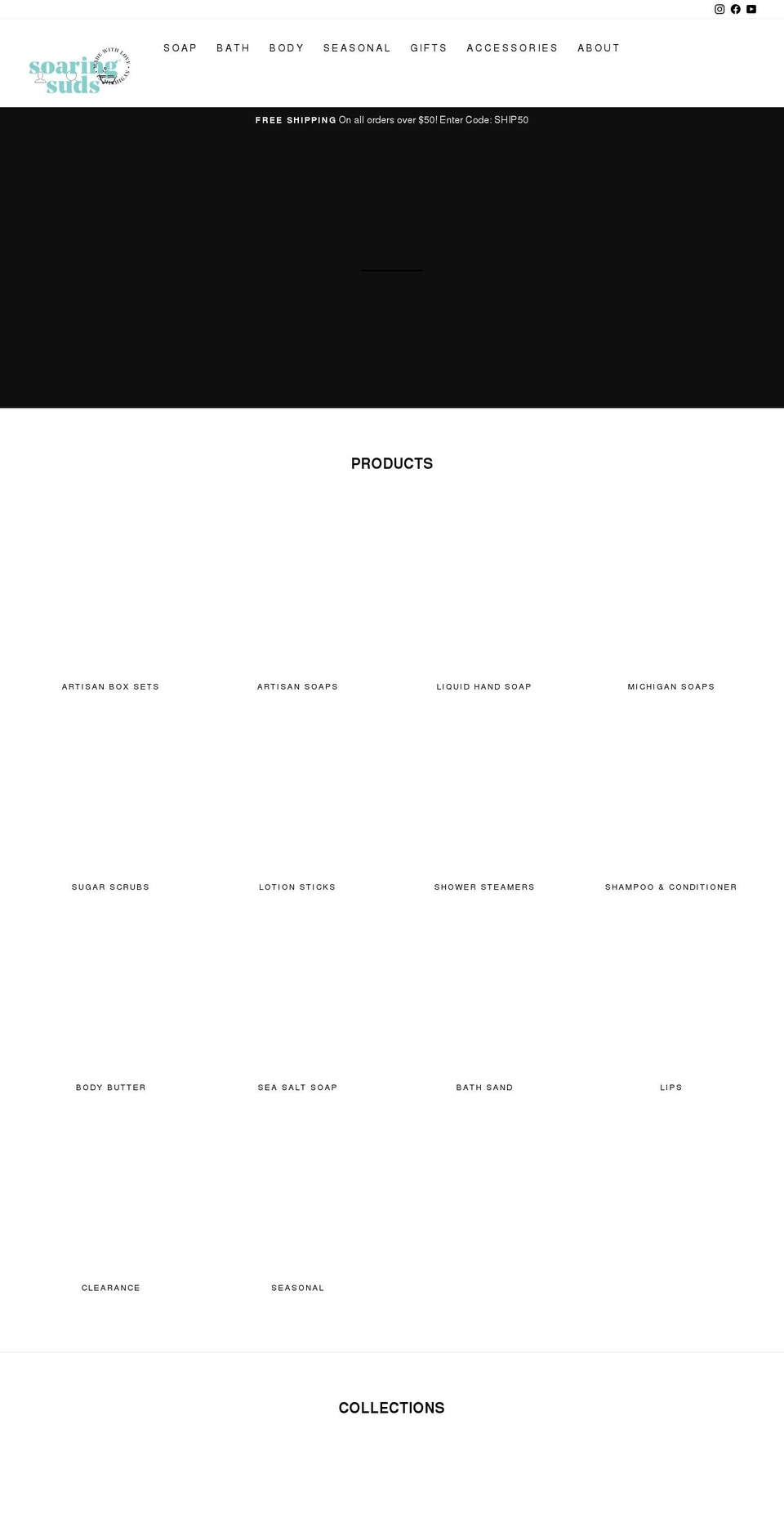 soaringsudssoap.com — Shopify storefront screenshot