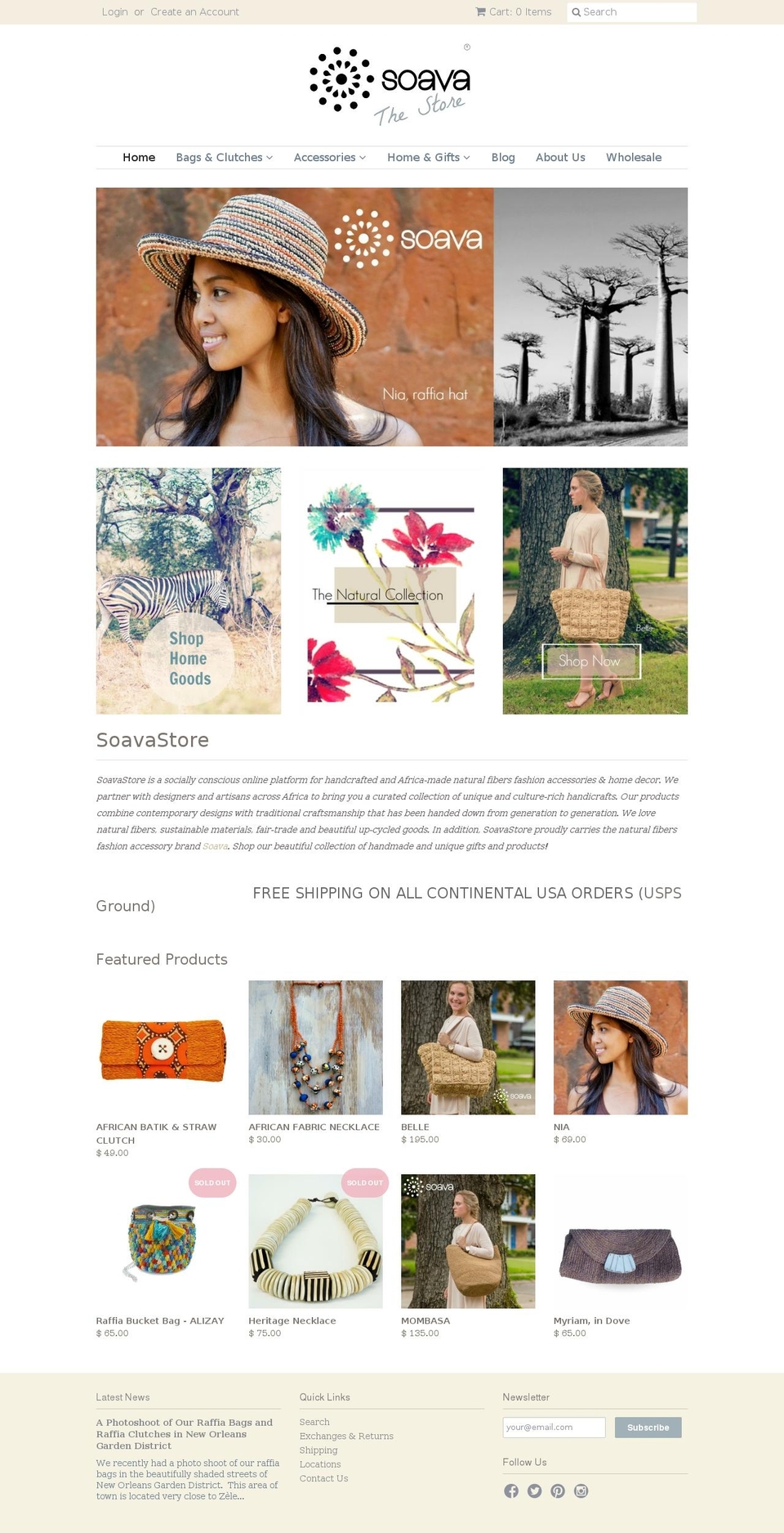 soavastore.com shopify website screenshot