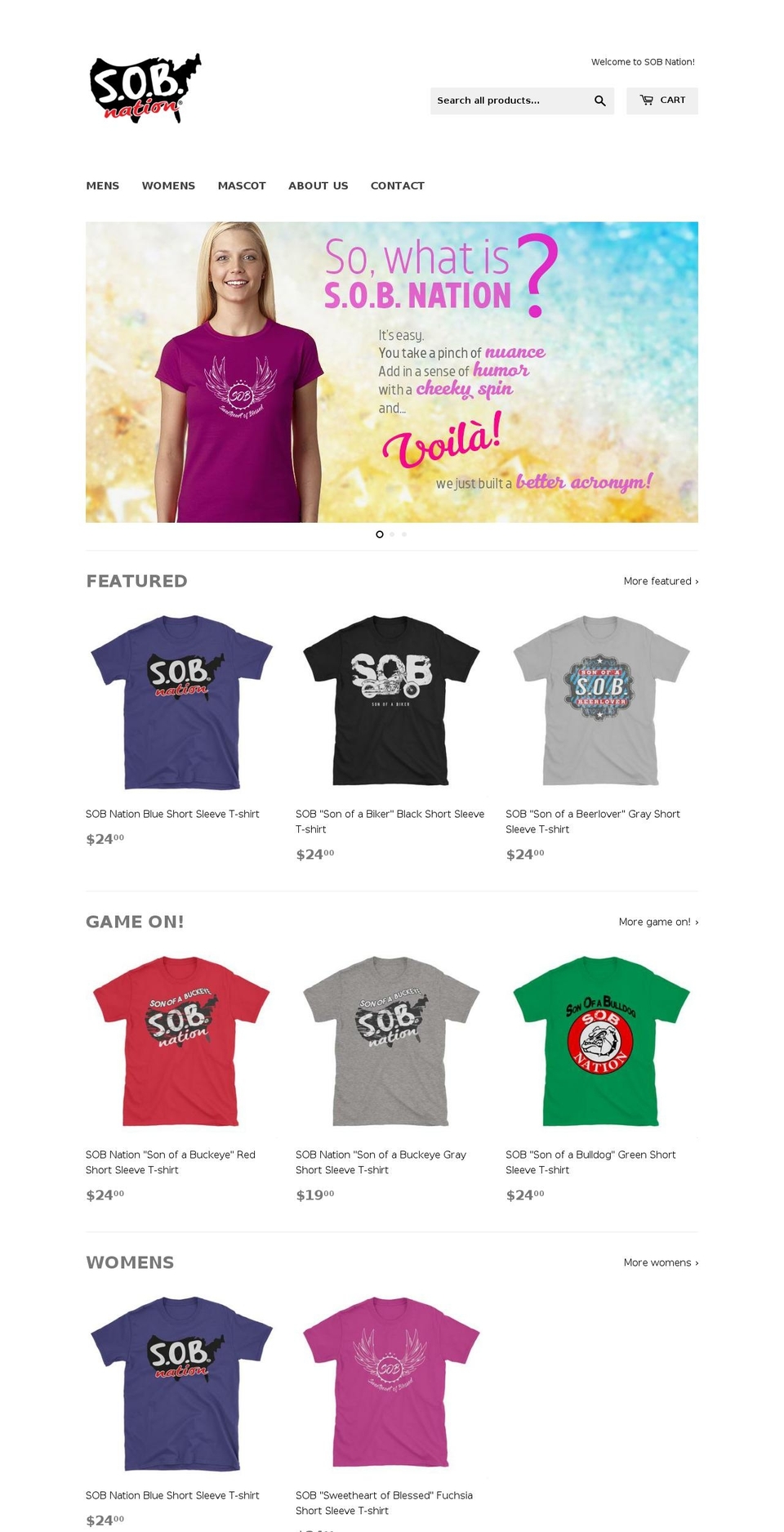sob-nation.com shopify website screenshot