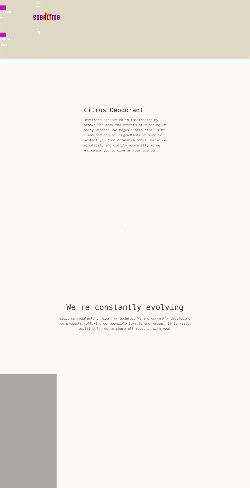 sobalime.com shopify website screenshot