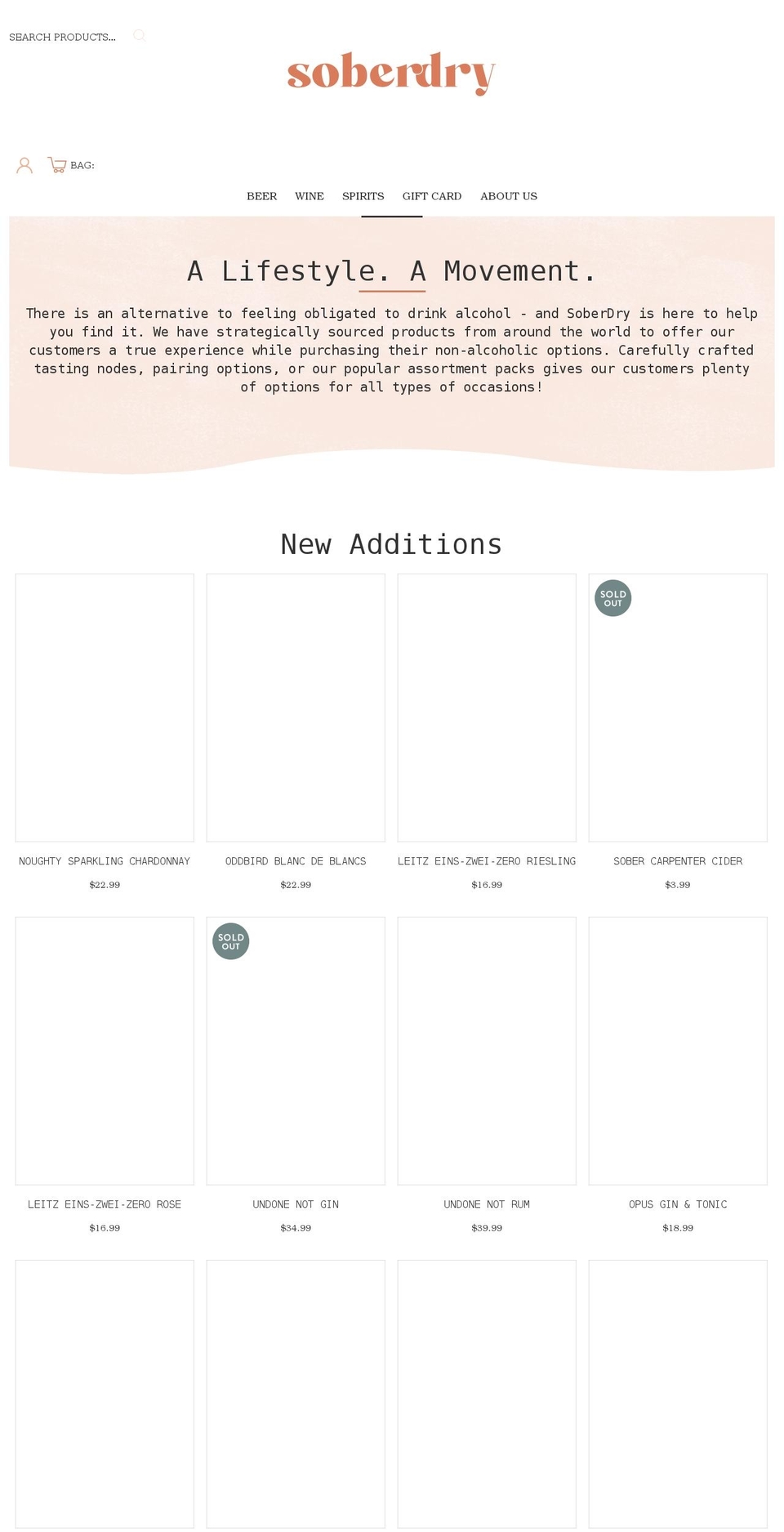 soberdry.com shopify website screenshot