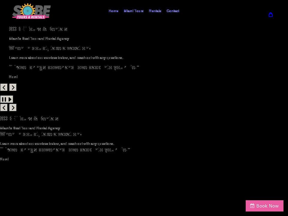 sobetoursandrentals.com shopify website screenshot