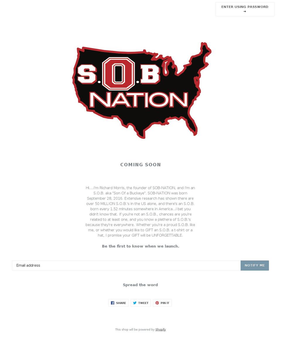 sobnation.com shopify website screenshot