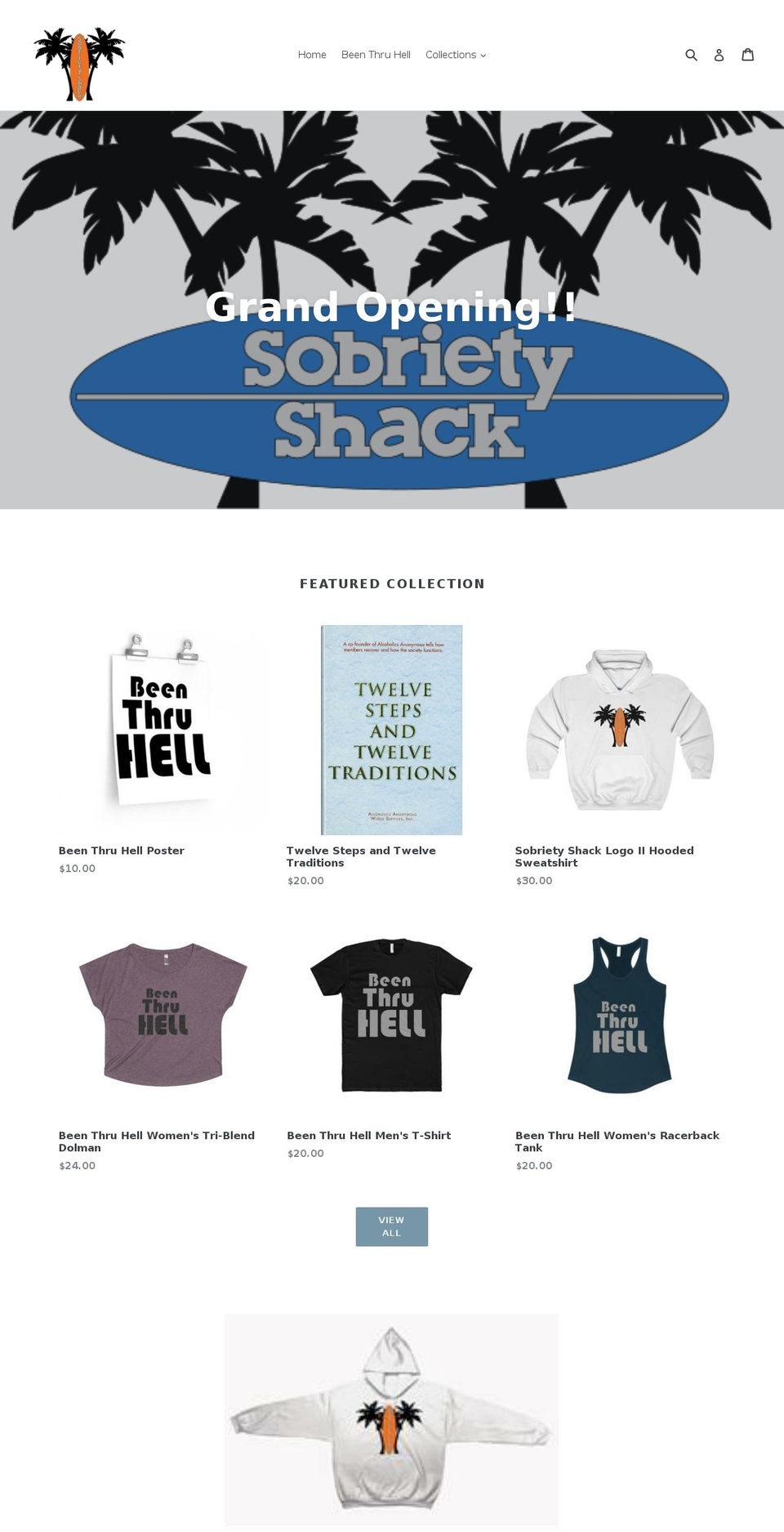 sobrietyshack.com — Shopify storefront screenshot