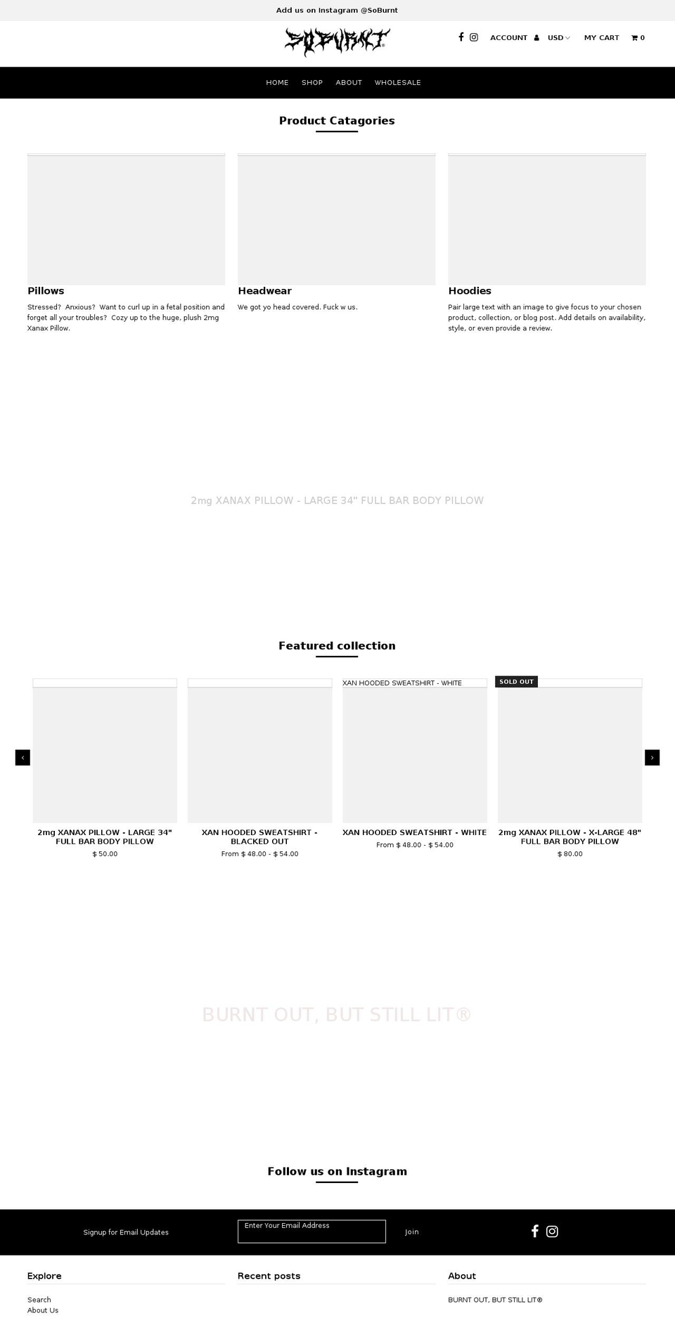 soburnt.com shopify website screenshot