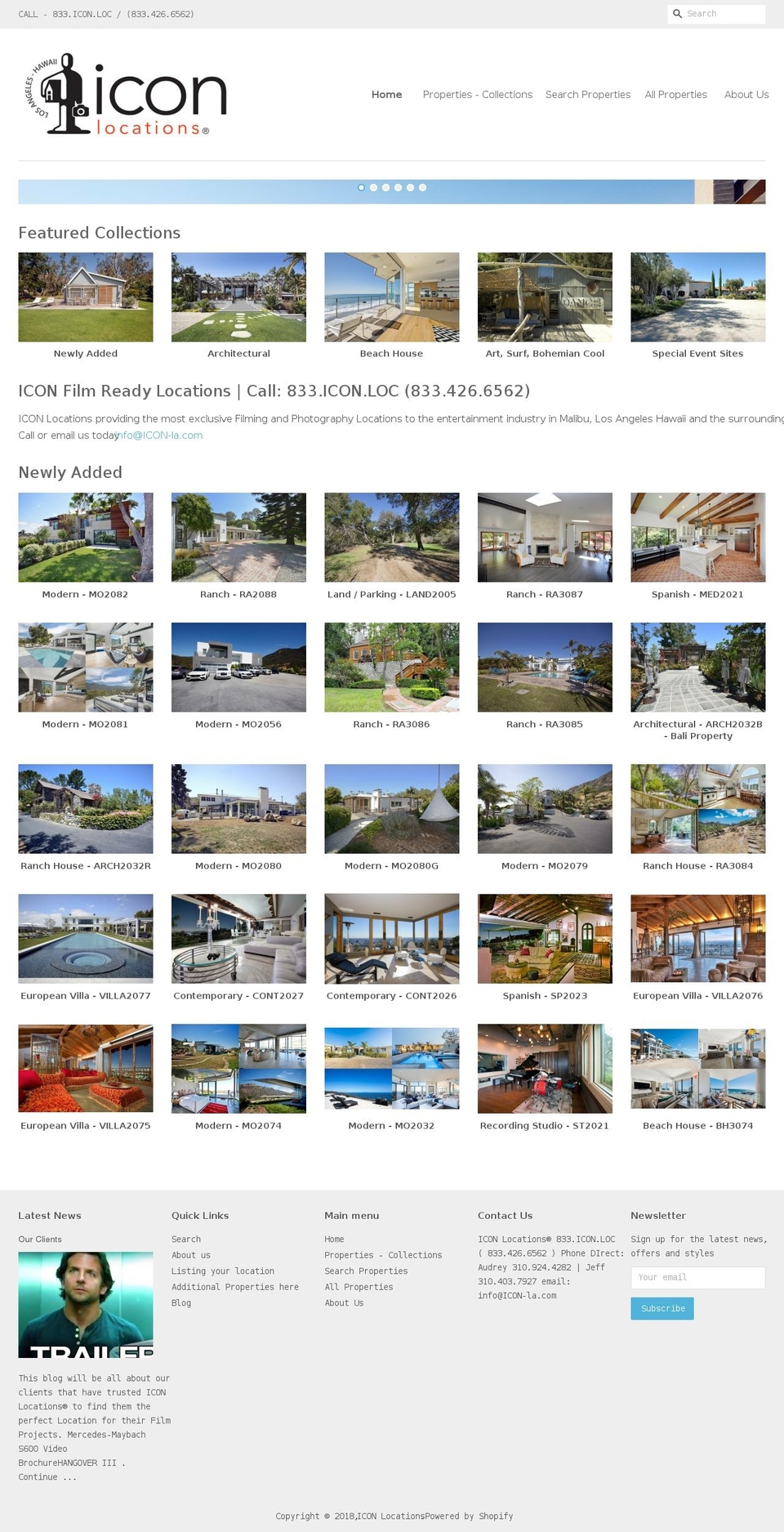 socal-locations.com shopify website screenshot