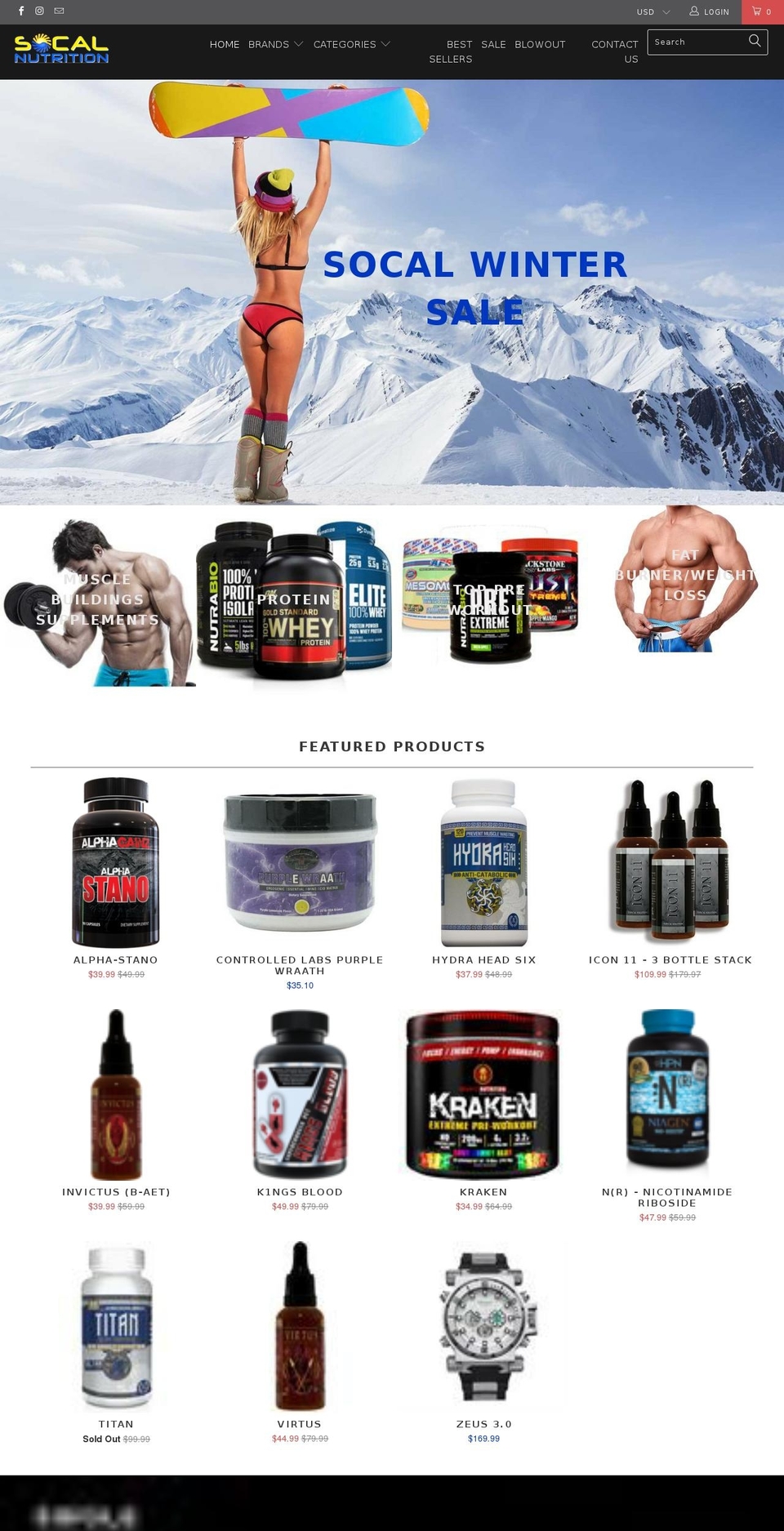 socal-nutrition.com shopify website screenshot