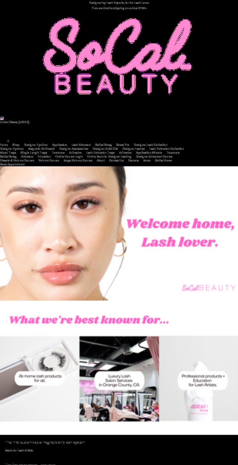 socalbeauty.com shopify website screenshot