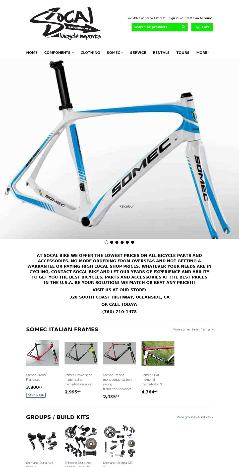 socalbike.com shopify website screenshot