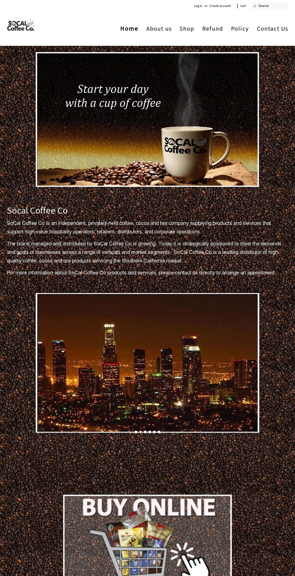 socalcoffeela.com shopify website screenshot
