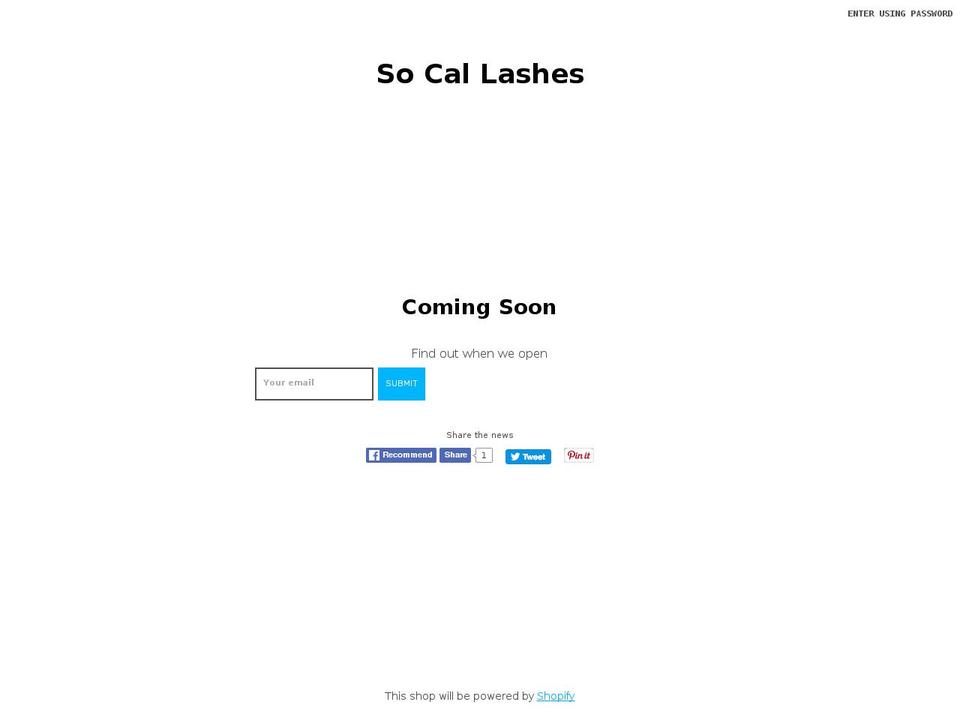 socallashes.com shopify website screenshot
