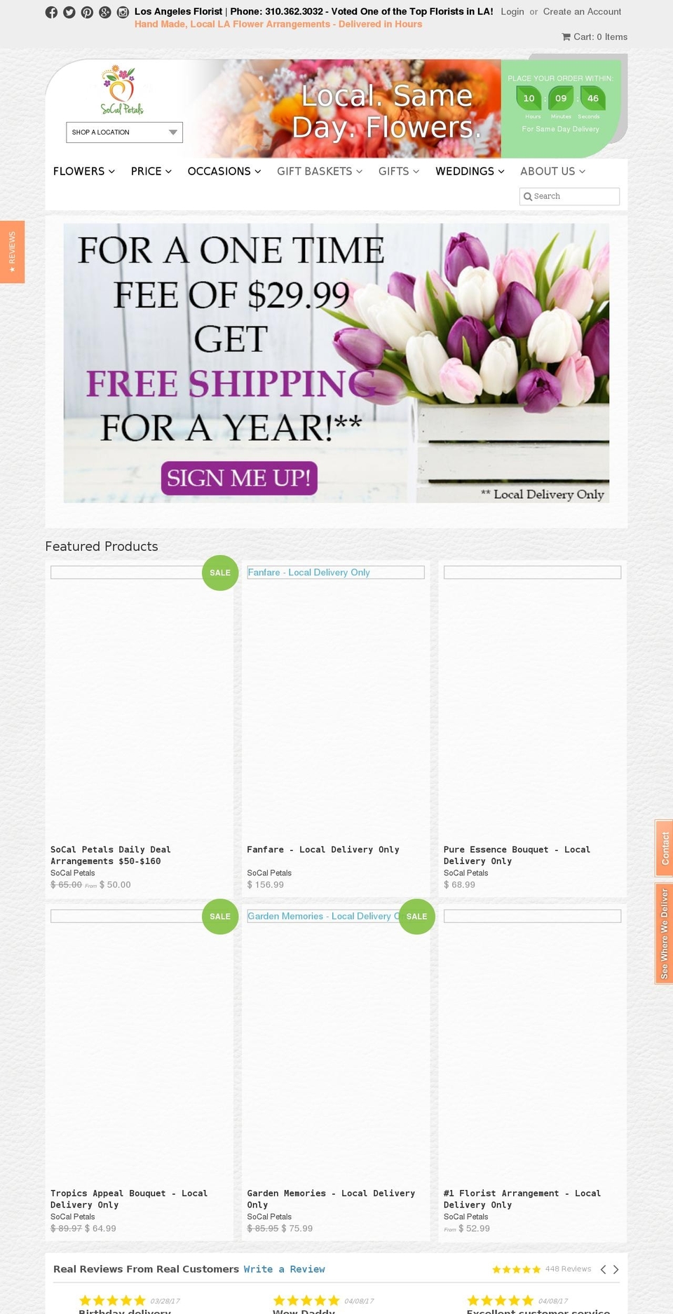 Tip Feature 10\/21\/16 Shopify theme site example socalpetals.net