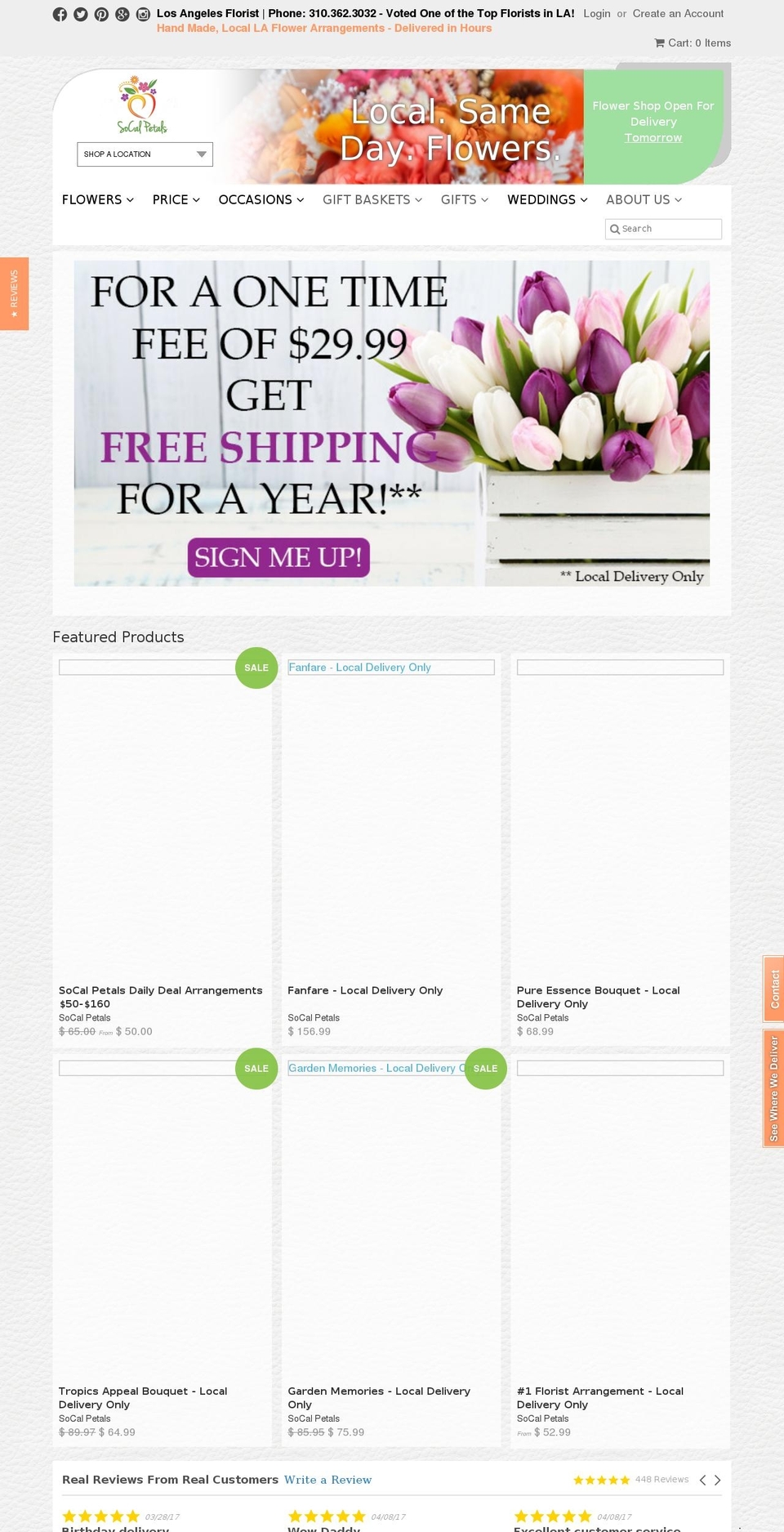 Tip Feature 10\/21\/16 Shopify theme site example socalpetals.org