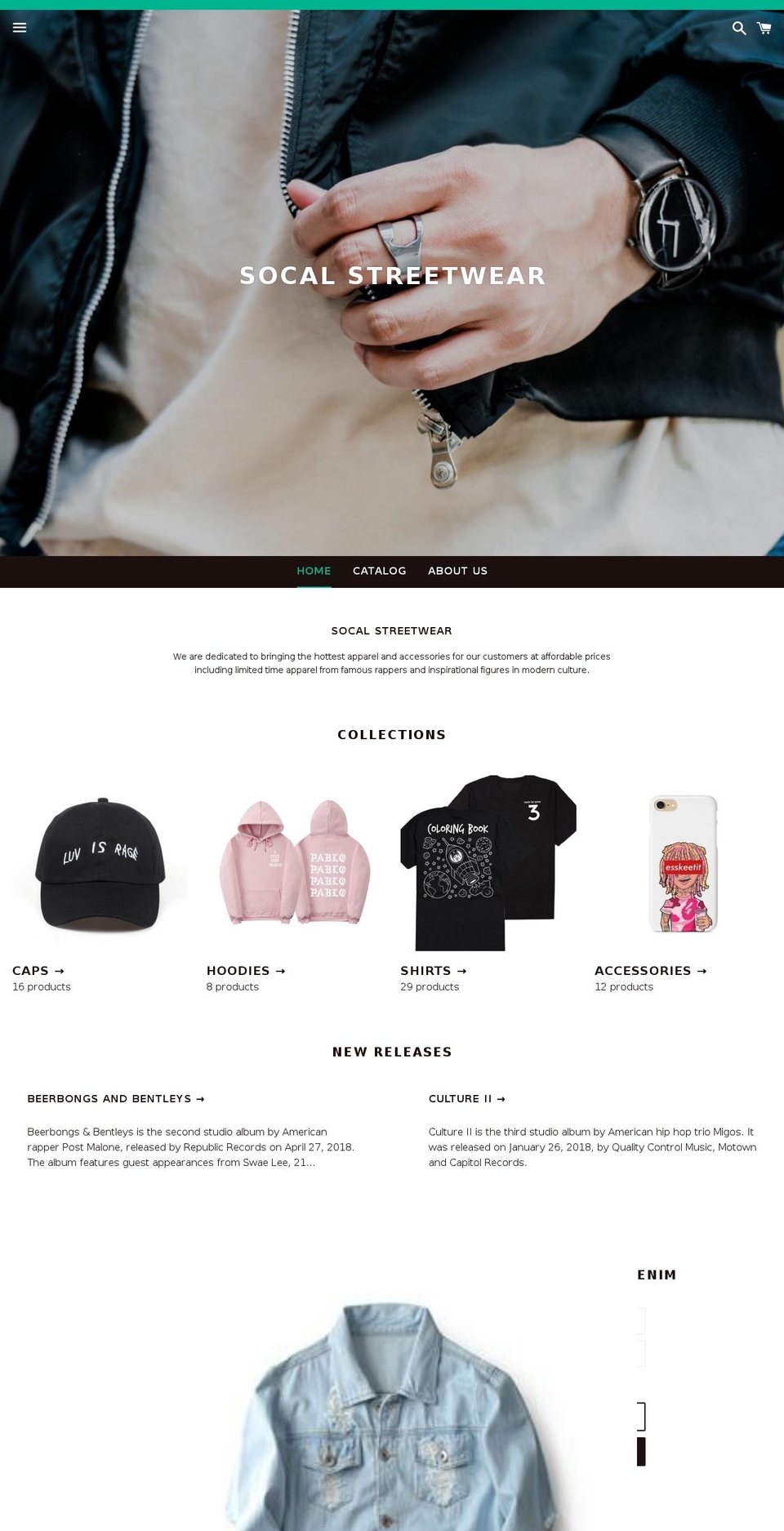 socalstreetwear.com — Shopify storefront screenshot