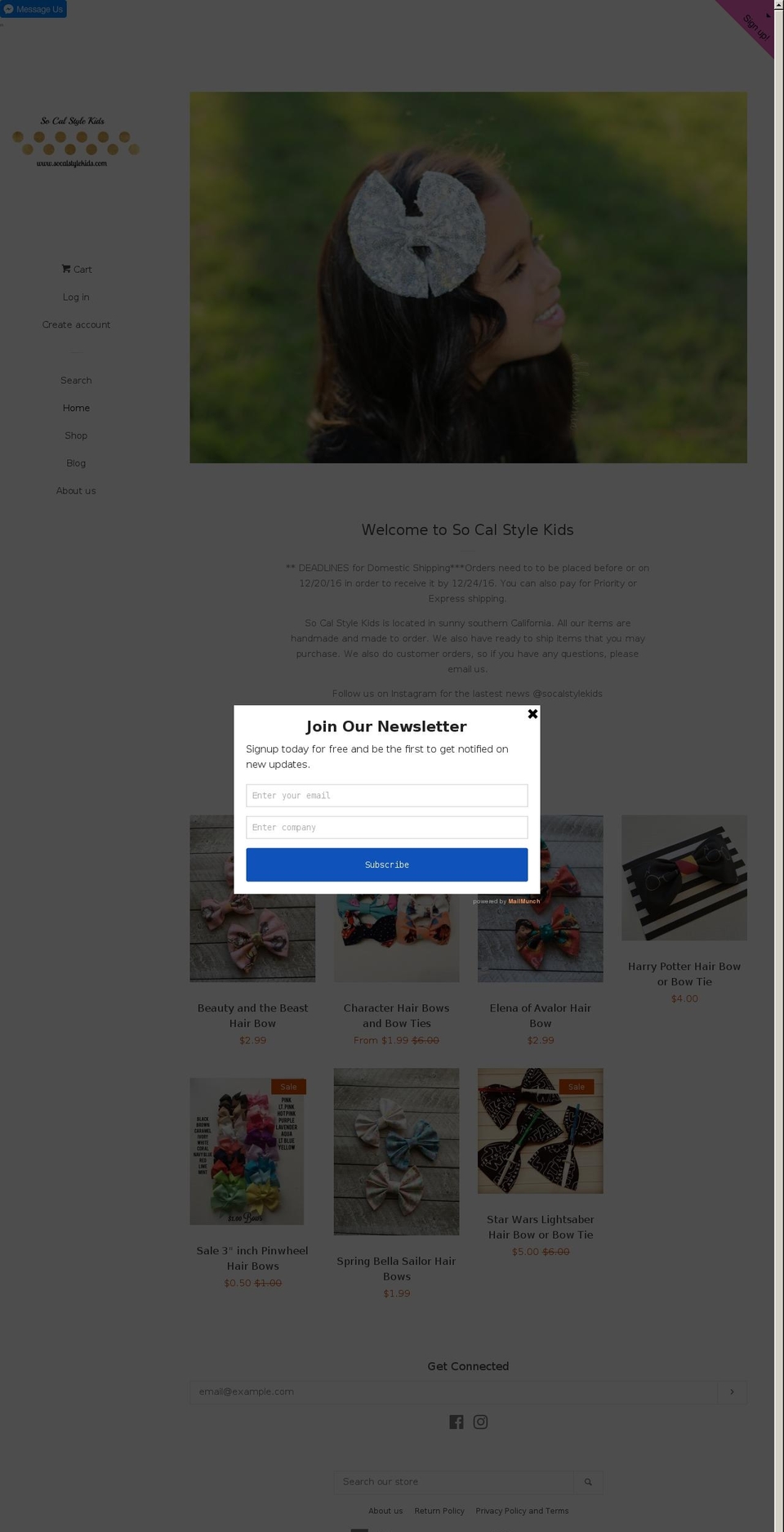 socalstylekids.com shopify website screenshot