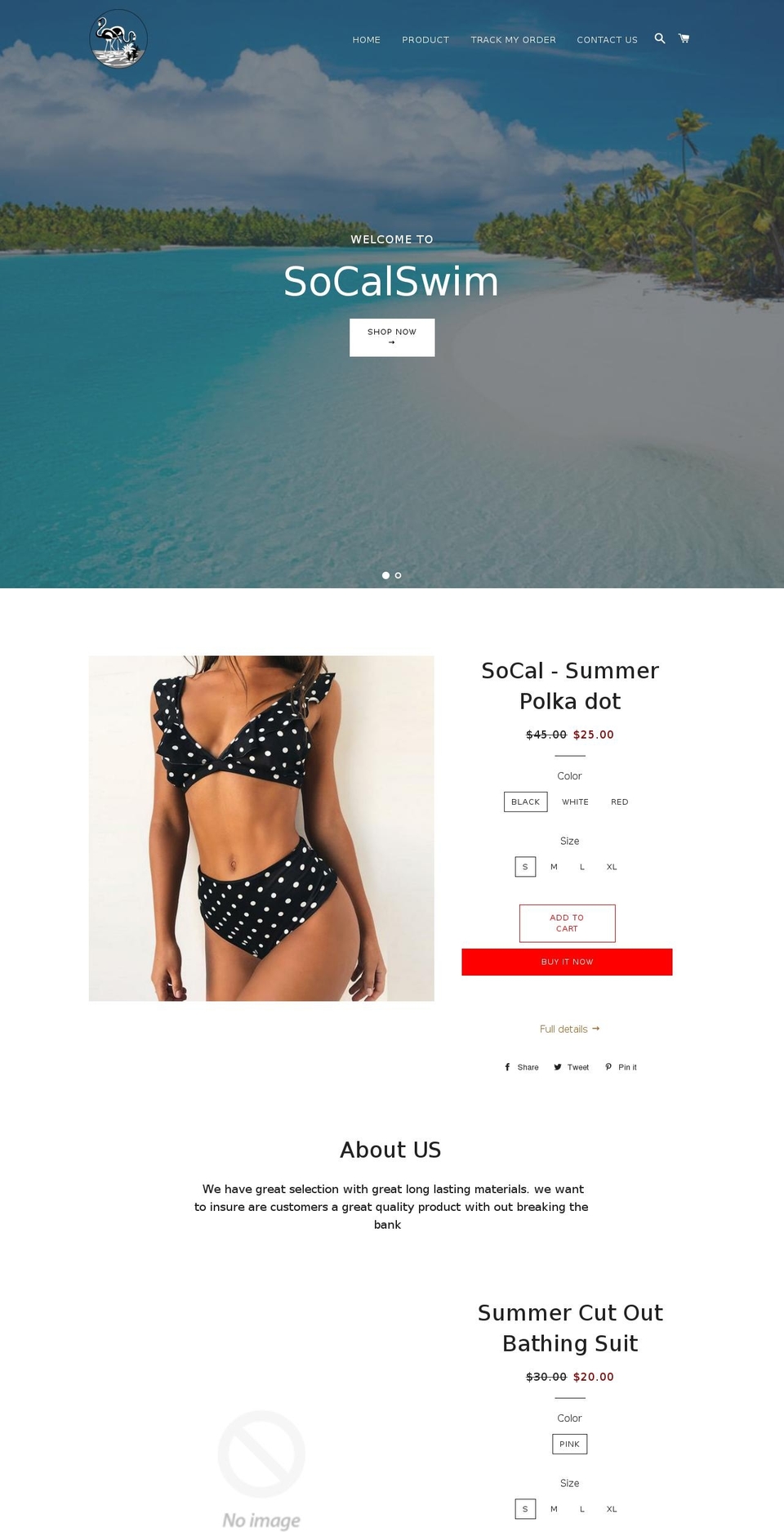 socalswimwear.com — Shopify storefront screenshot