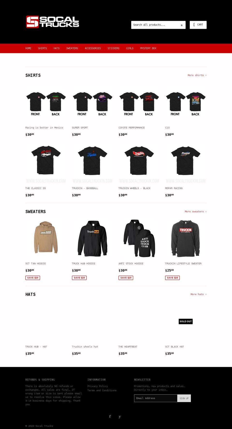 socaltruckin.com shopify website screenshot