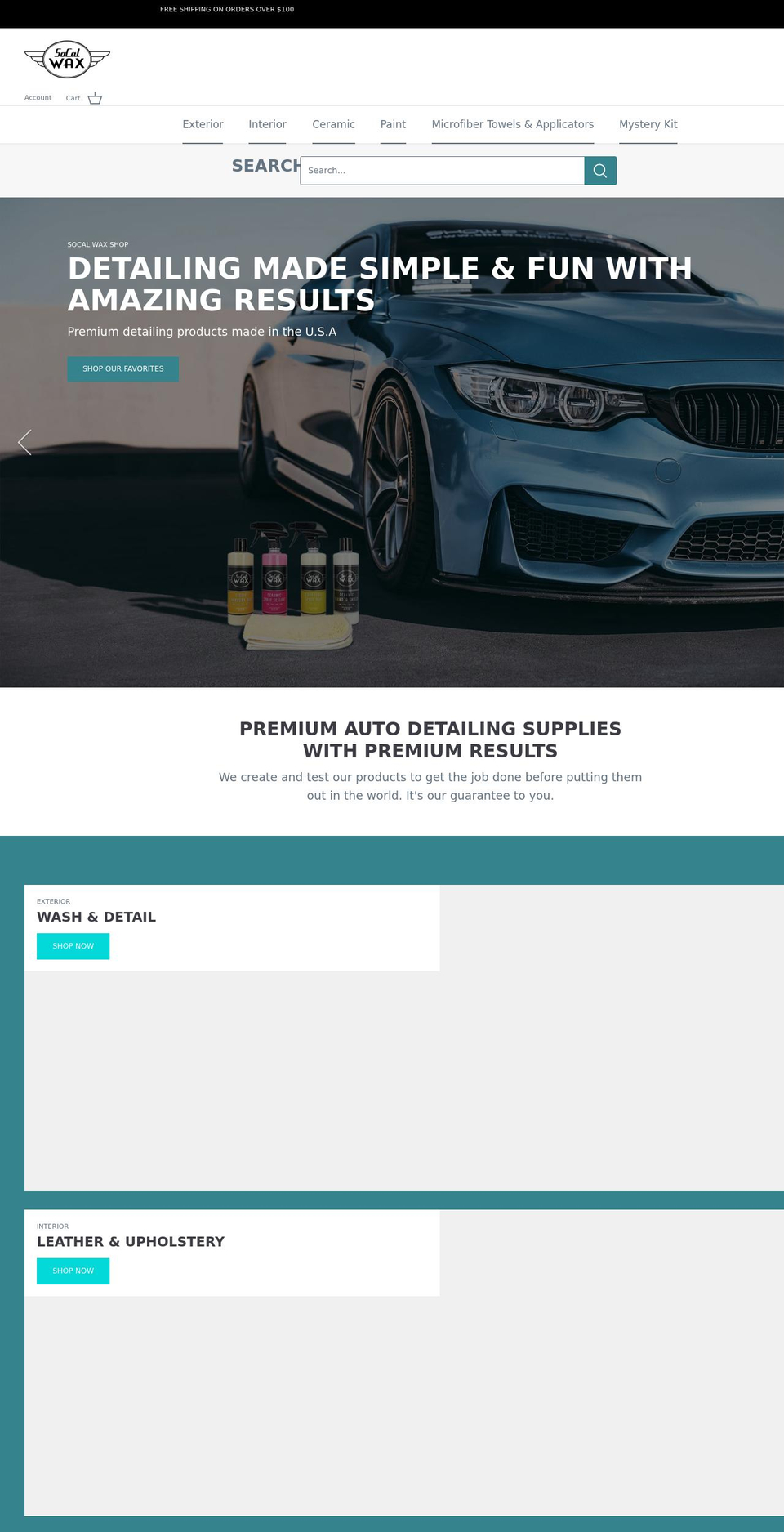 socalwaxshop.com shopify website screenshot