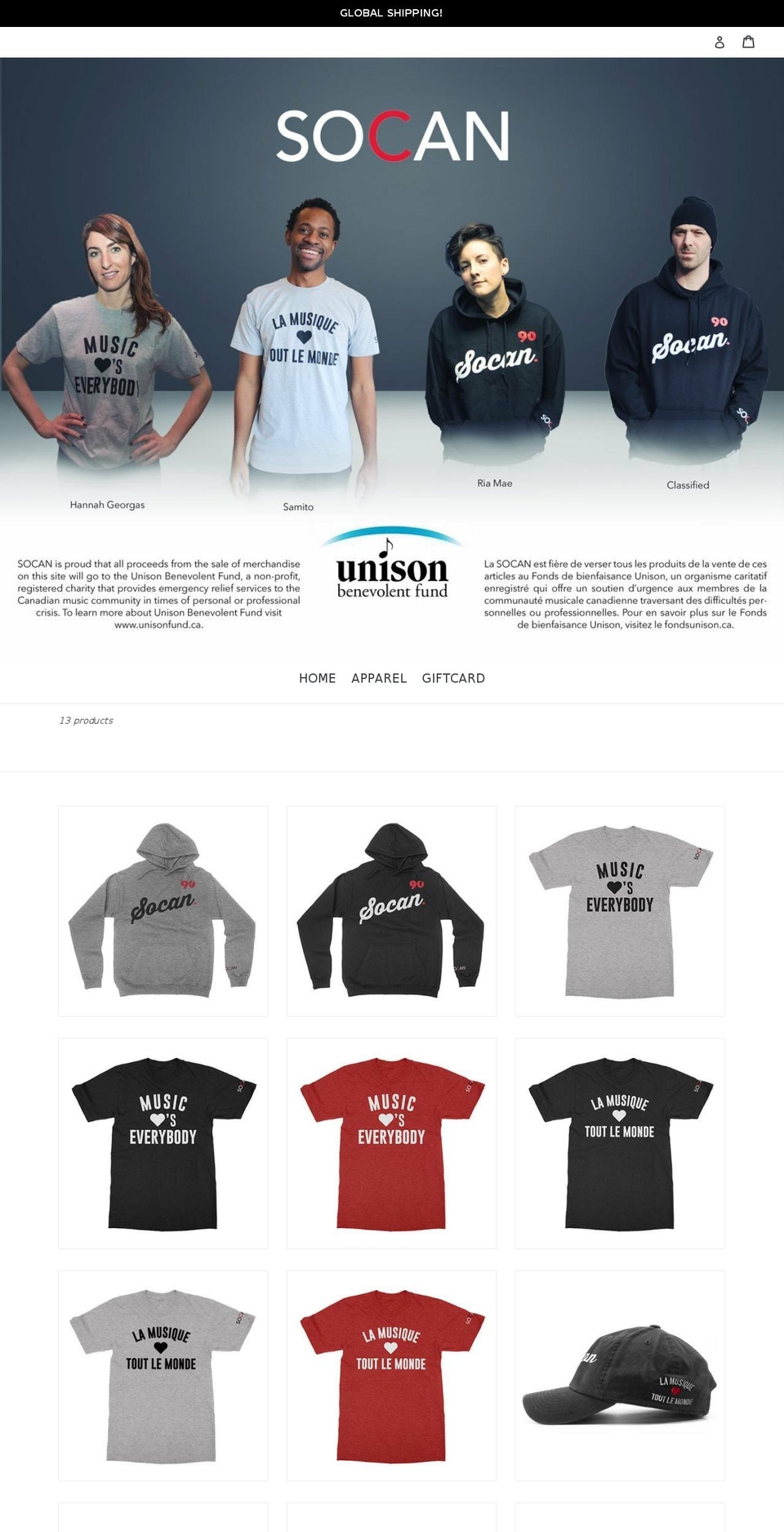 socanmerch.com — Shopify storefront screenshot