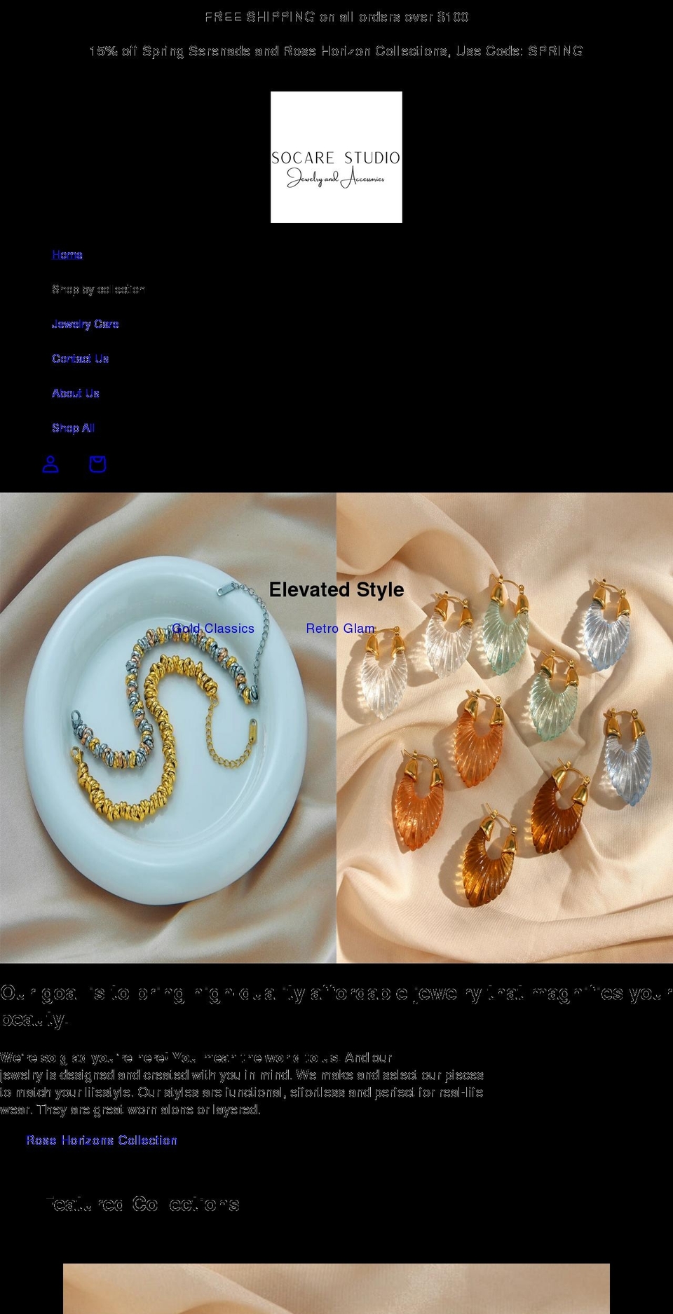 socarestudio.com shopify website screenshot