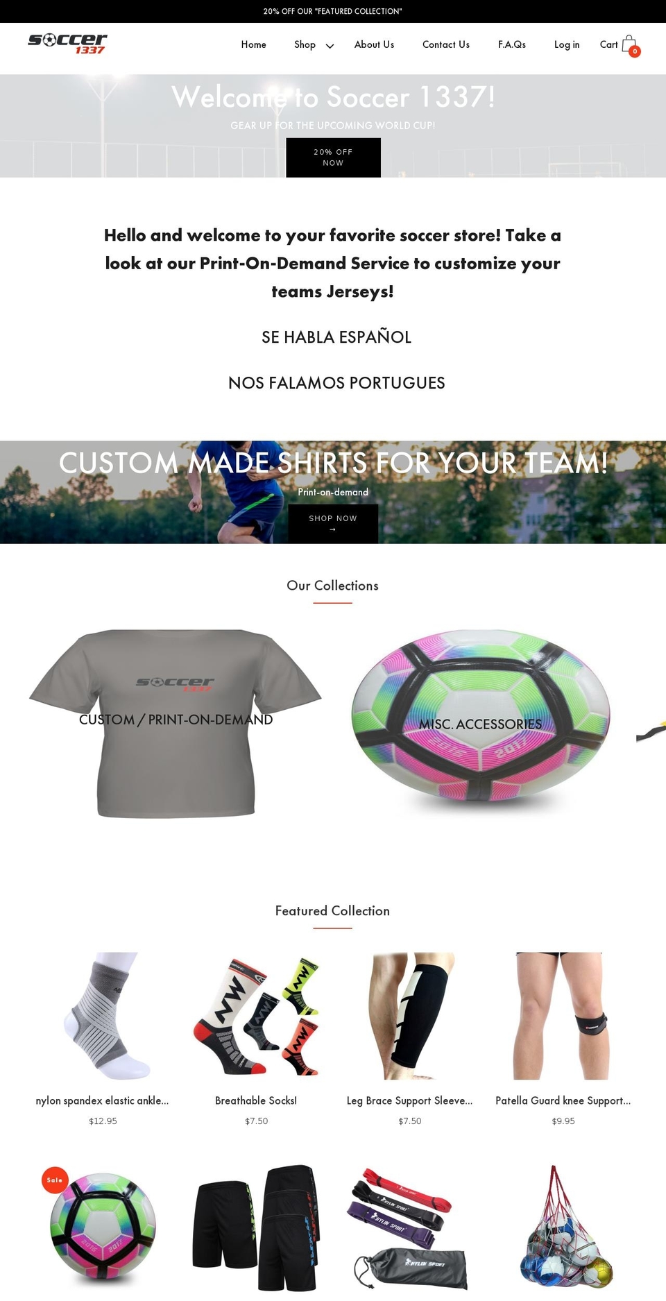 Webyaam Shopify theme site example soccer1337.com