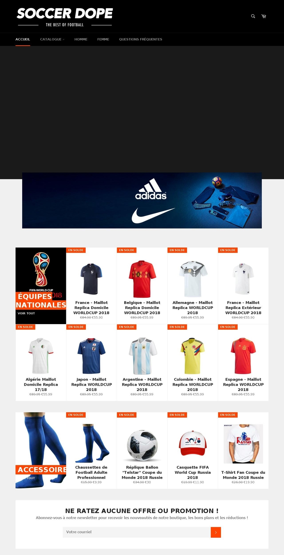 soccerdope.com — Shopify storefront screenshot