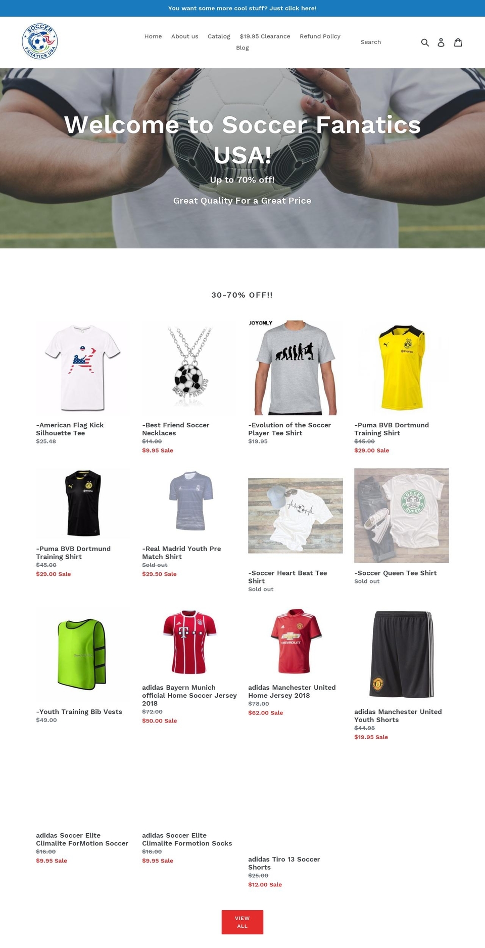 soccerfanatics.us shopify website screenshot