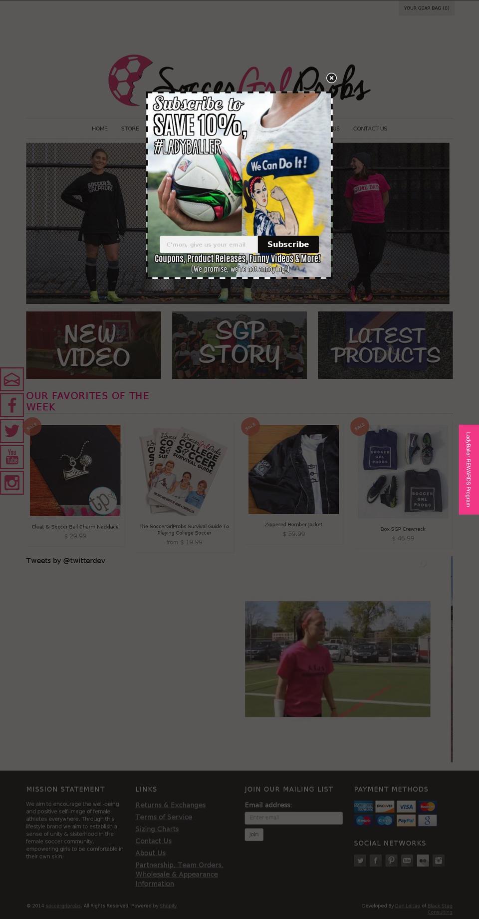 soccergirlproblems.com shopify website screenshot