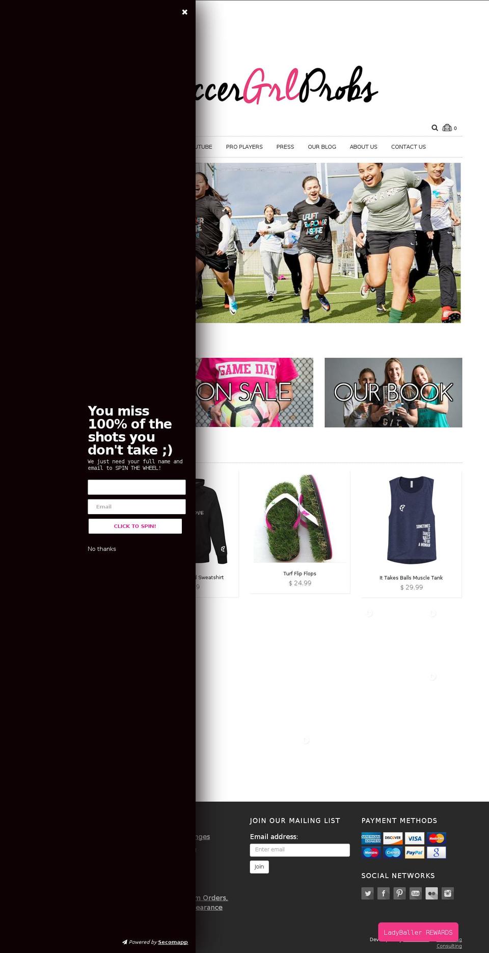 soccergirlprobs.mobi shopify website screenshot